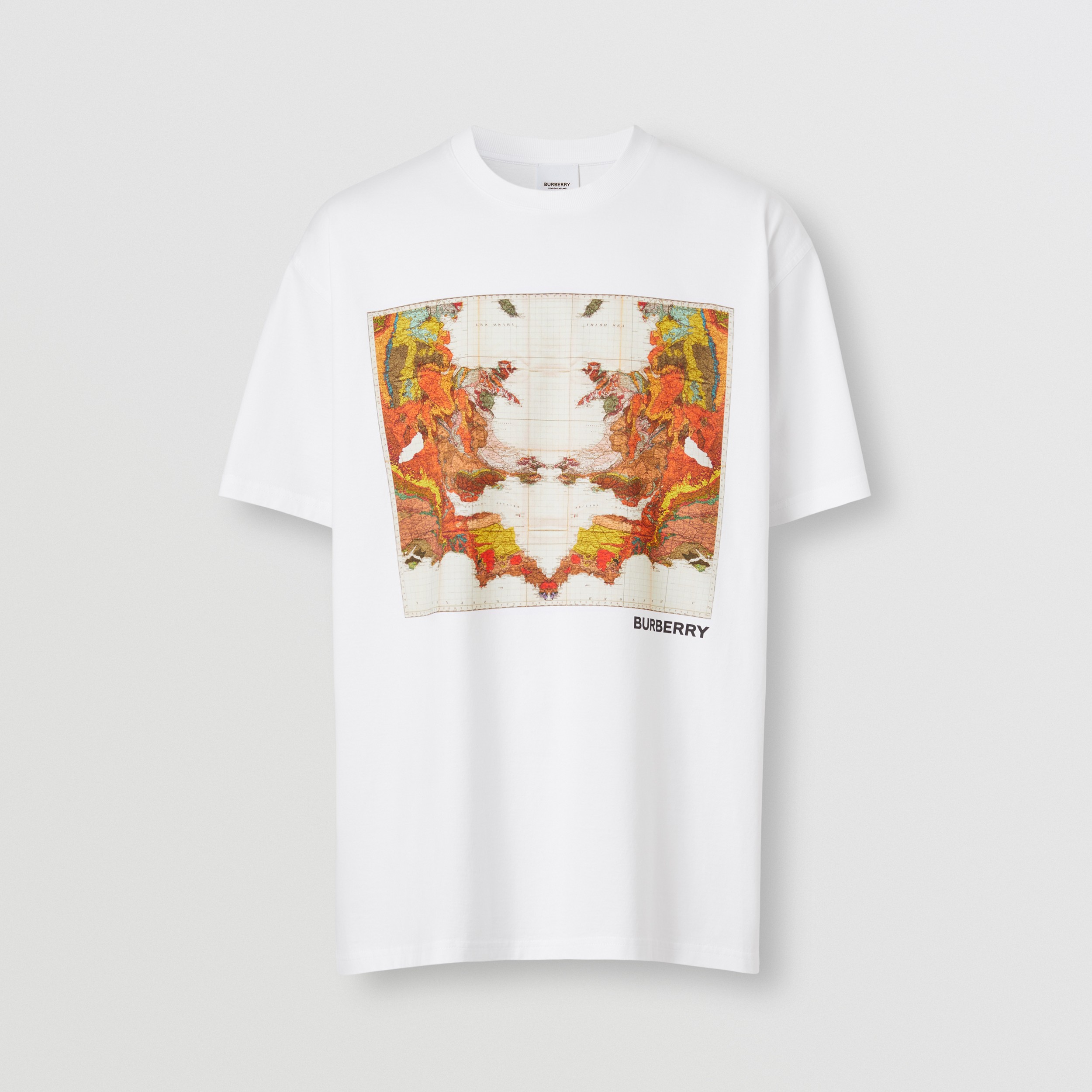 Oversize-T-Shirt aus Baumwolle mit Kartenmotiv (Weiß) - Herren | Burberry® - 4
