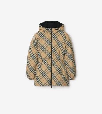 リバーシブル チェック ケズィック ダウンジャケット (サンド) - ウィメンズ, ナイロン | Burberry®公式サイト