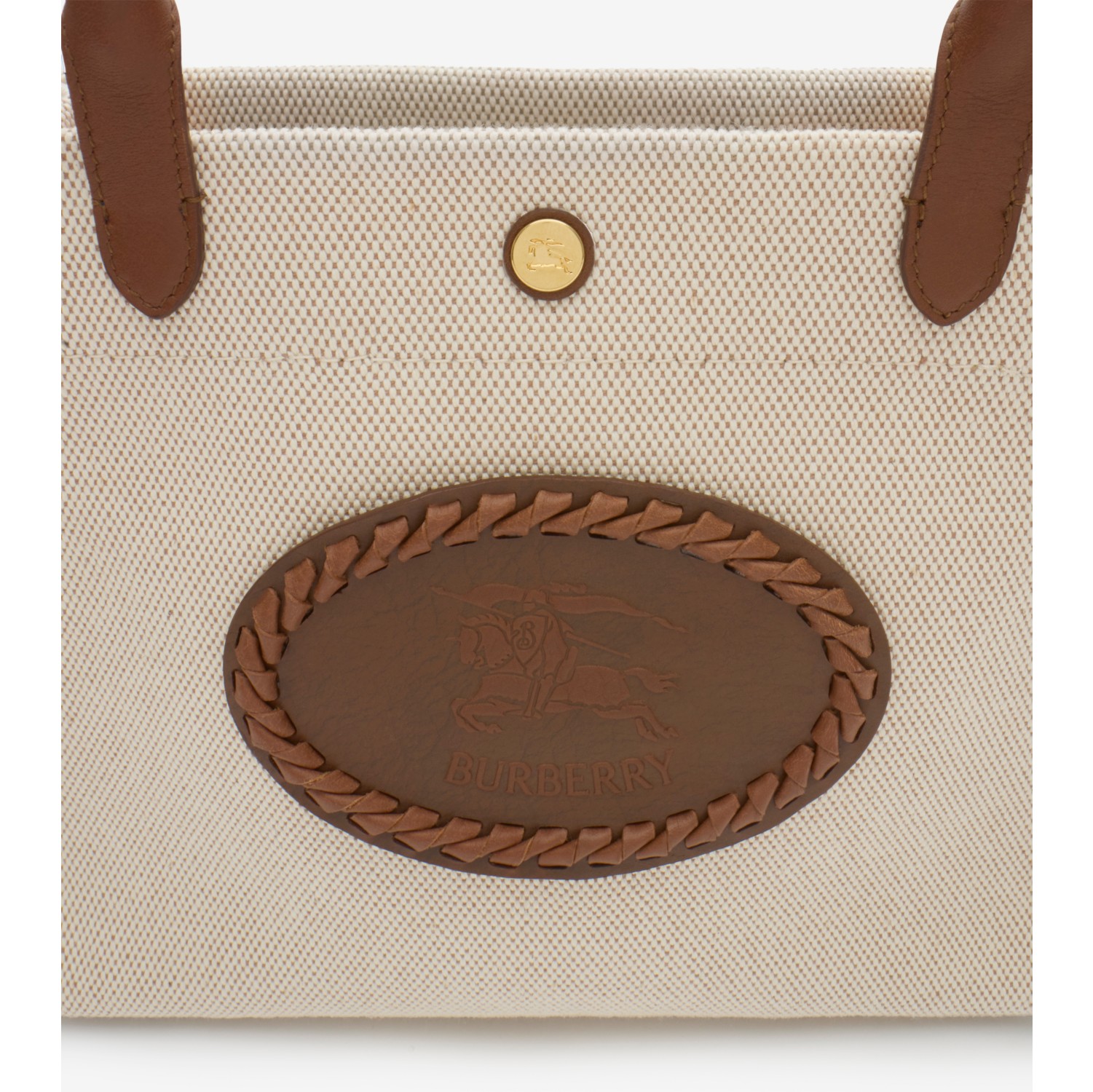Mini Clovelly Tote in Natural - Women, Cotton | Burberry® Official
