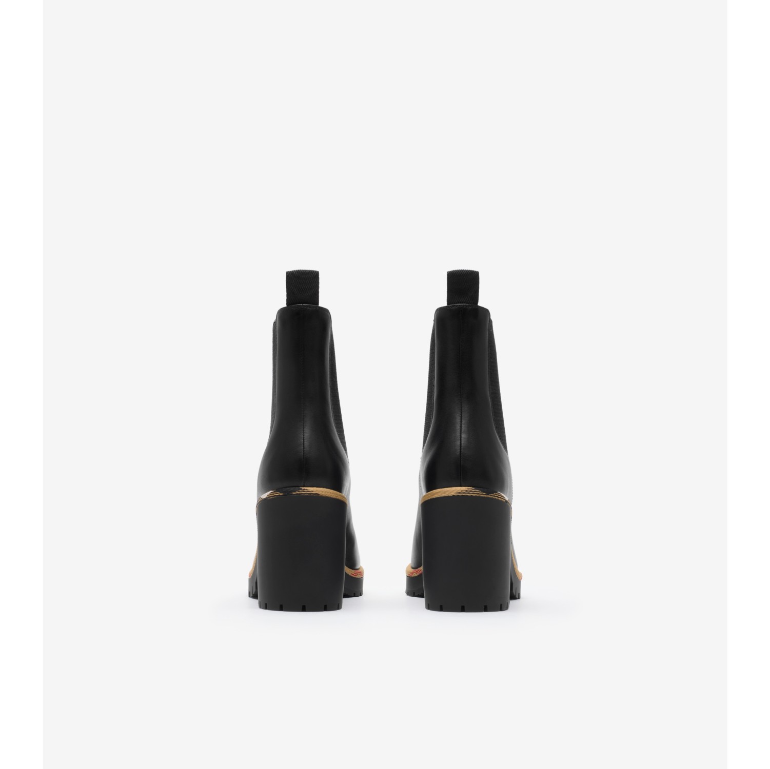 Leather Gravel Heel Chelsea Boots​ in Black - Women | Burberry