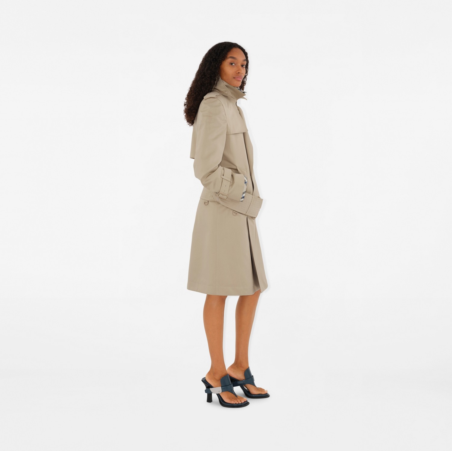 Mid-length Cotton Silk Trench Coat