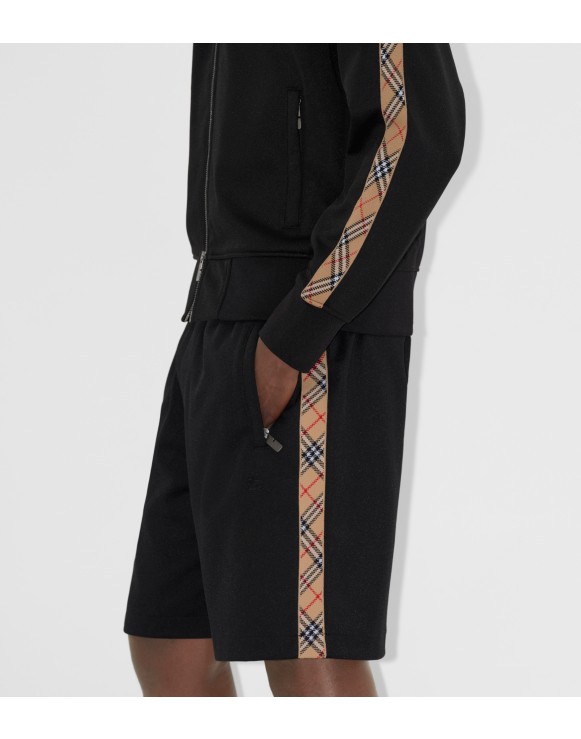 Check Trim Cotton Blend Track Jacket