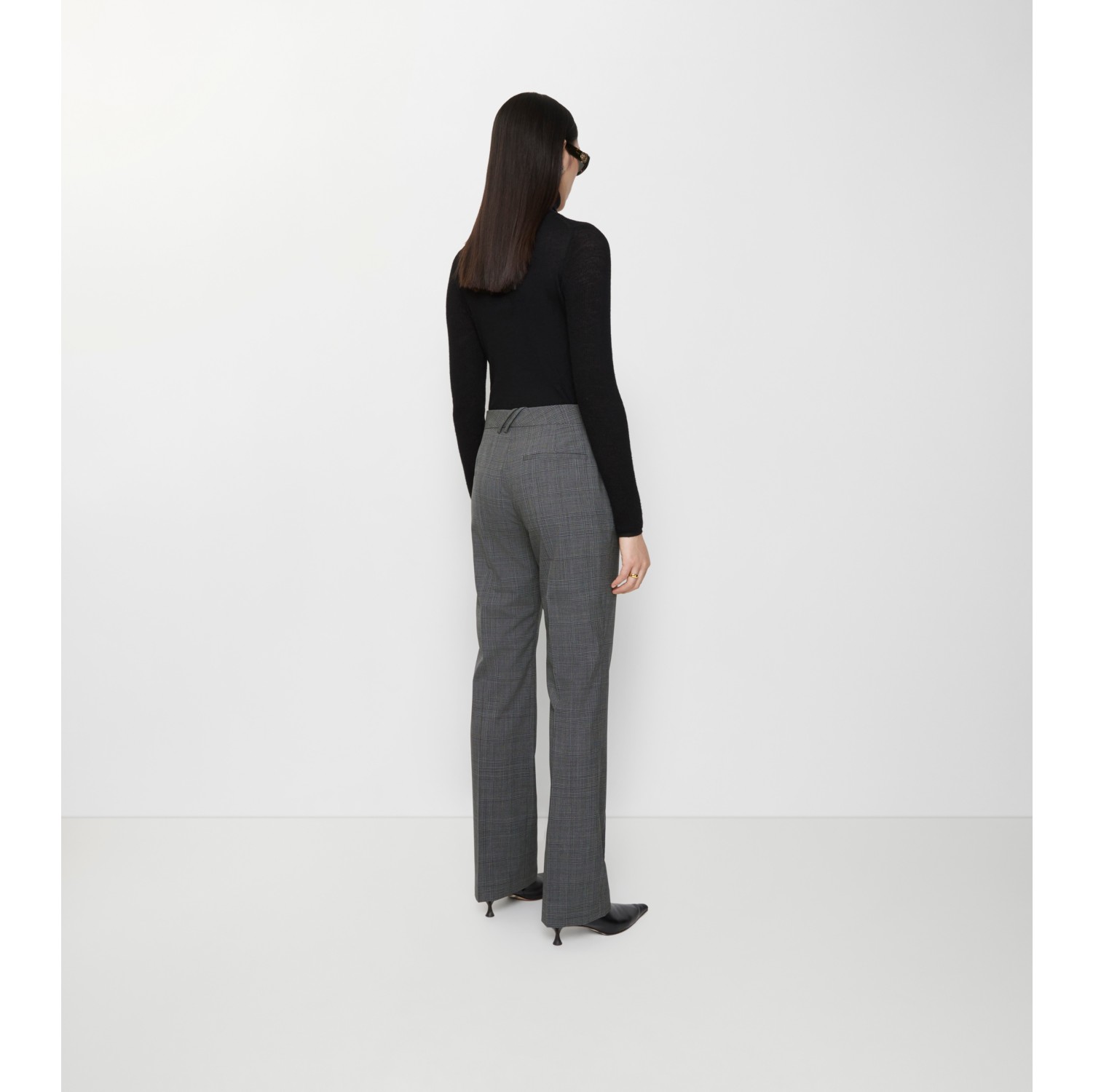 Check Wool Tailored Trousers