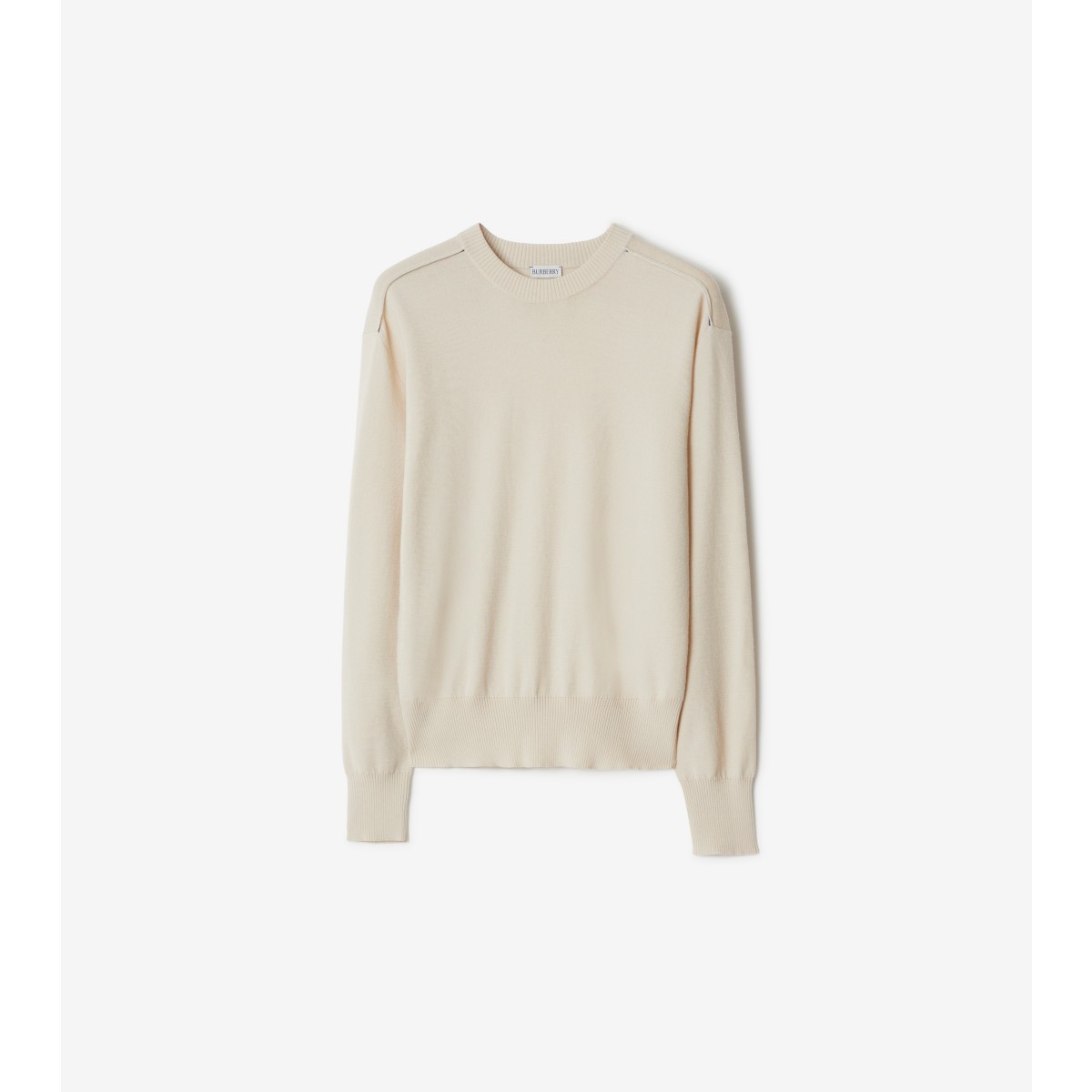 Burberry Grey Cashmere Crew-neck Sweater In Soap