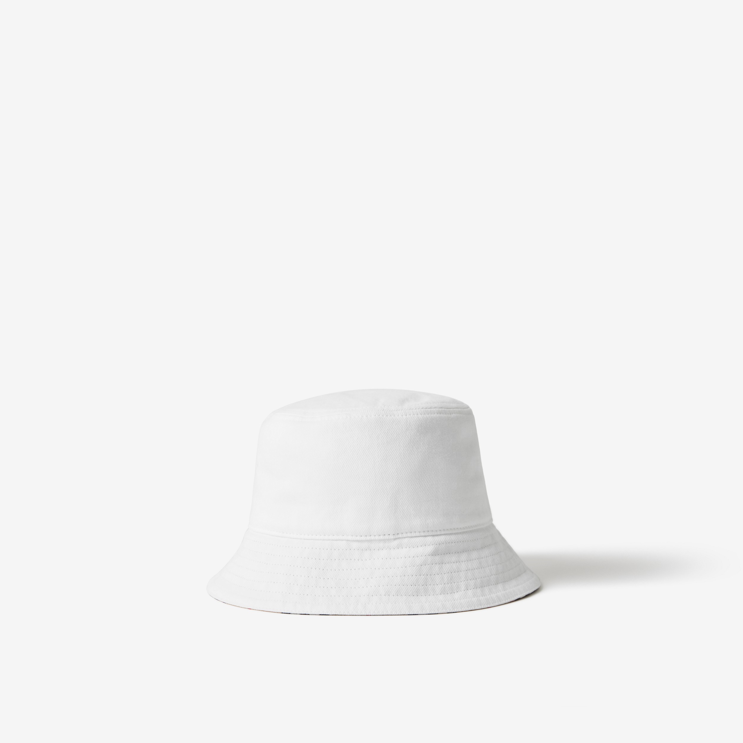Denim Bucket Hat in White | Burberry® Official - 3