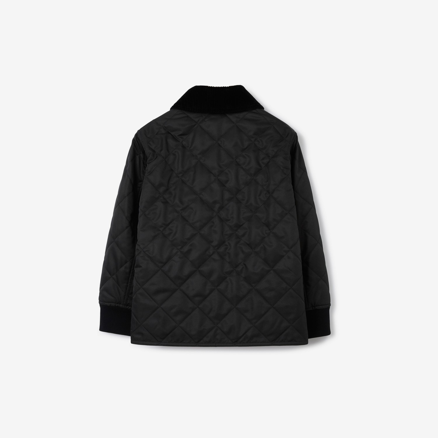 灯芯绒衣领菱形绗缝夹克 (黑色) | Burberry® 博柏利官网