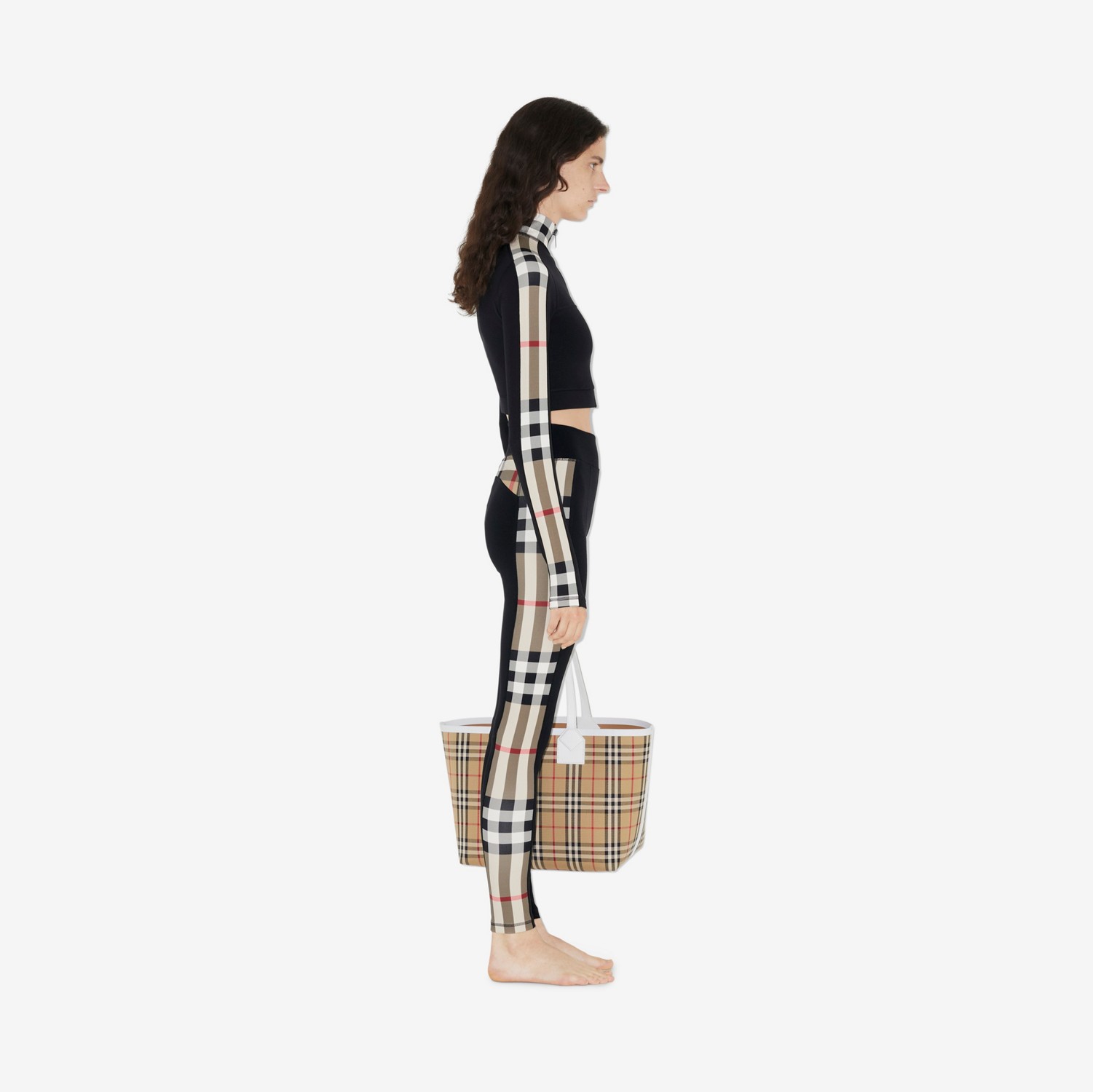 Legging avec Check (Noir) - Femme | Site officiel Burberry®