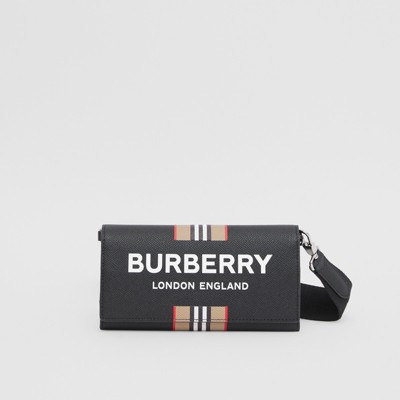 Shop Now For The Burberry Logo Print Leather Wallet with Detachable ...