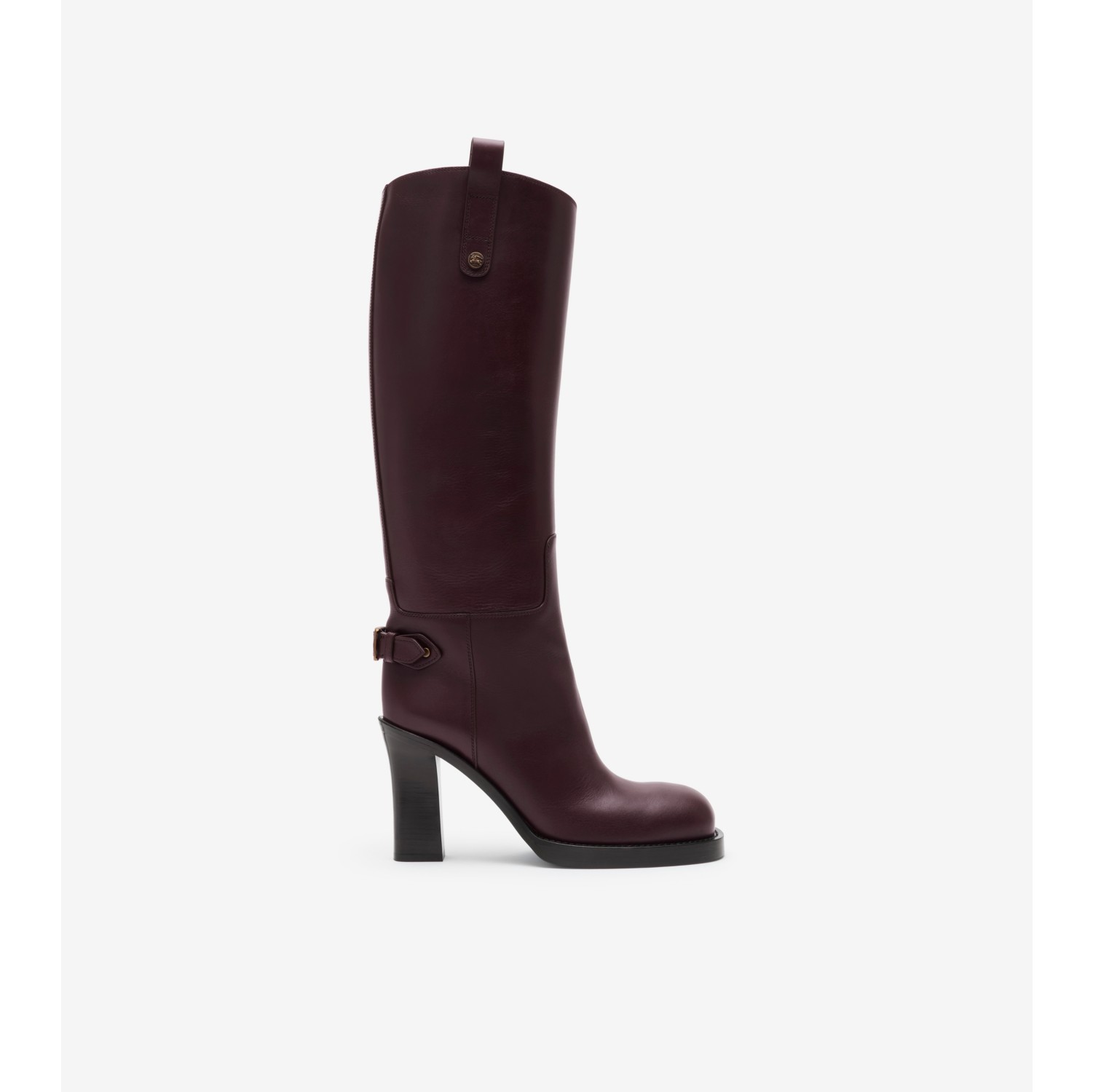 Leather Cavalier Heel Boots