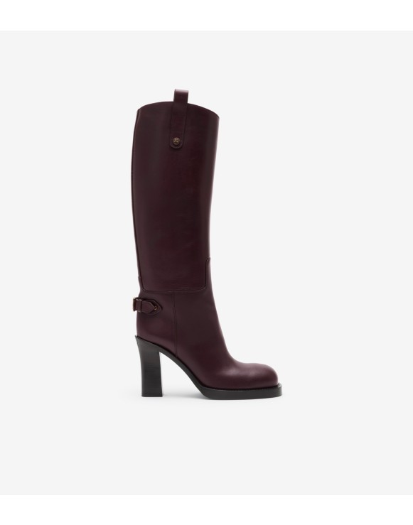 Leather Cavalier Heel Boots