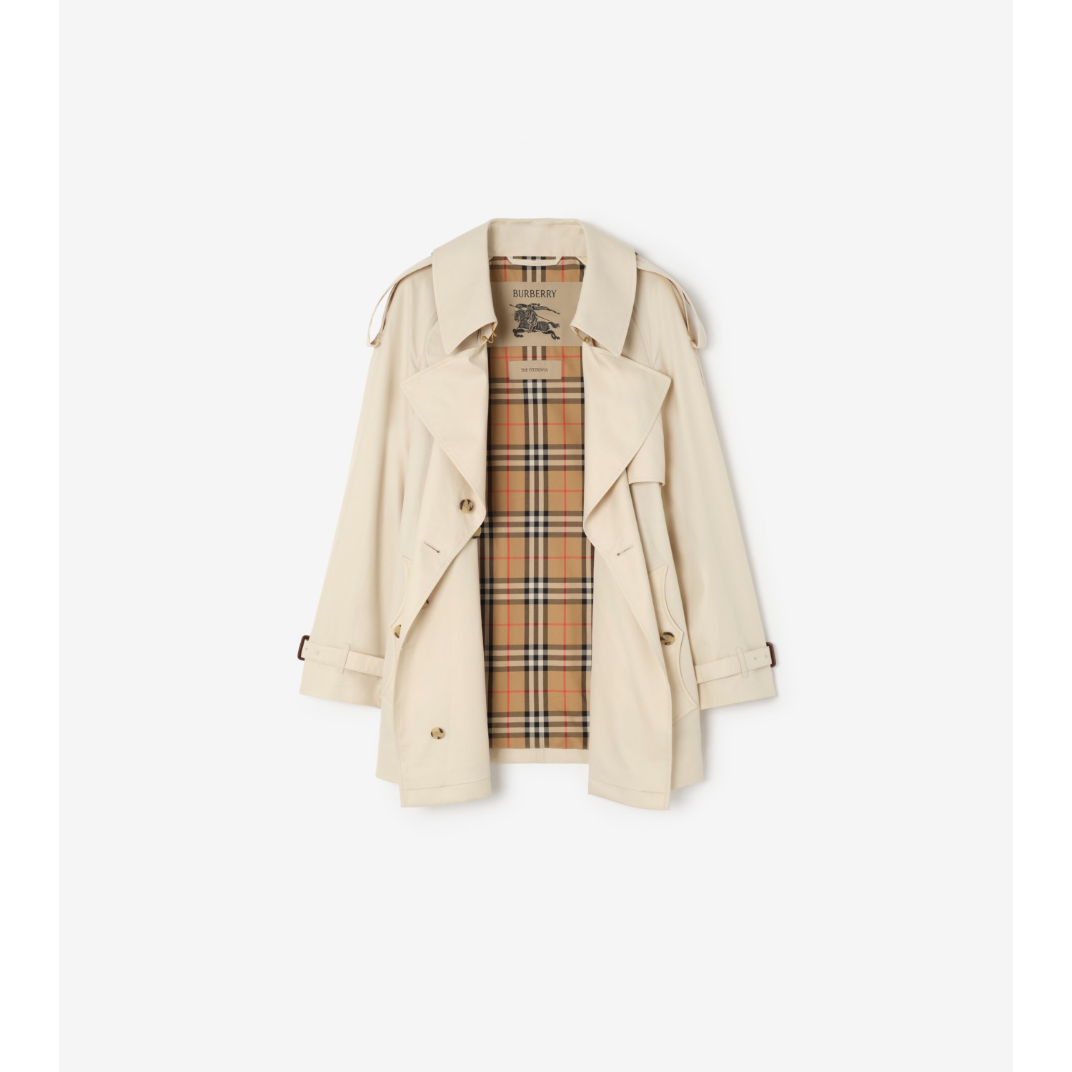 Short Tropical Gabardine Fitzrovia Trench Coat - thumbnail 6