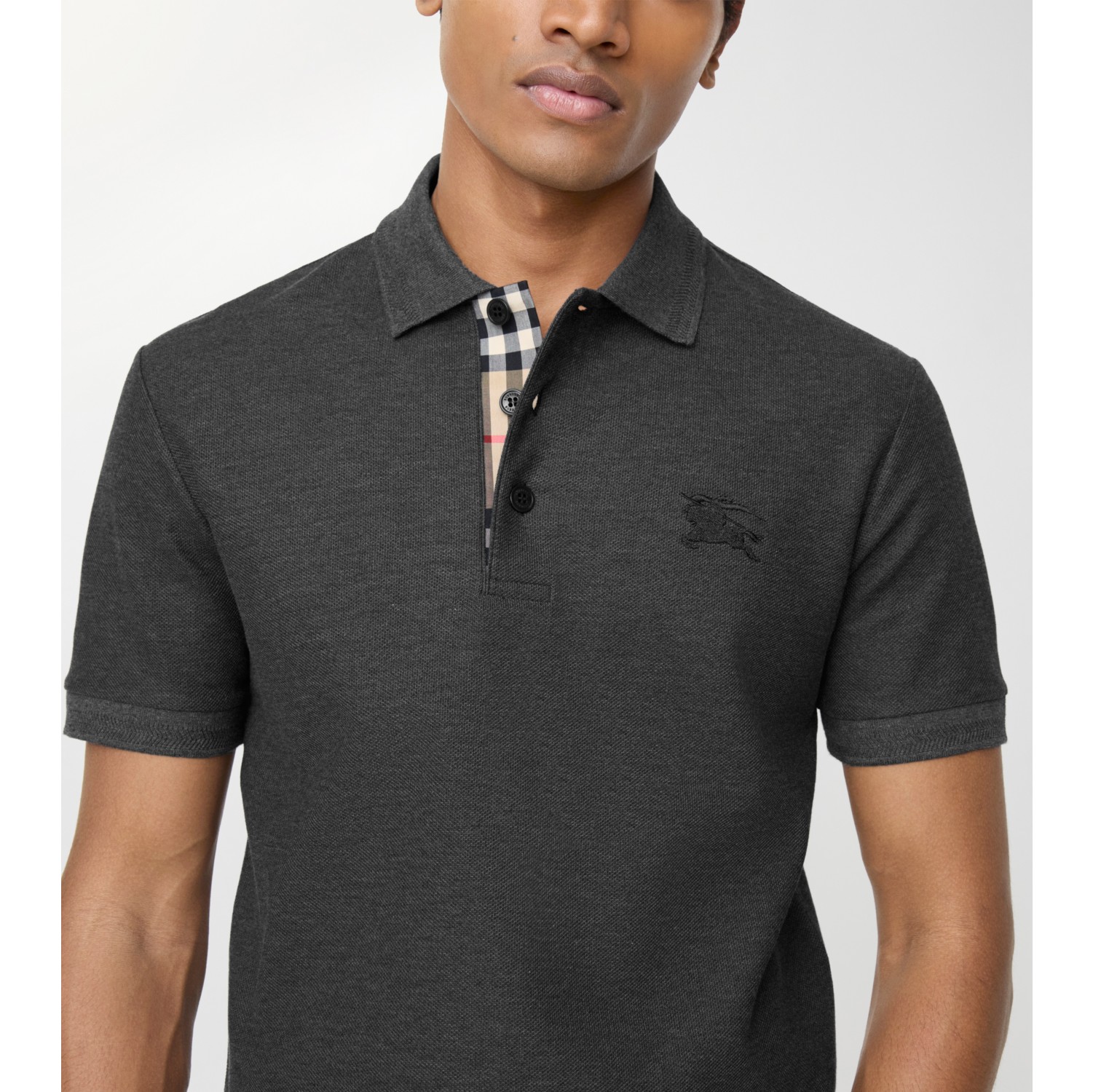 Cotton Polo Shirt in Charcoal grey - Men | Burberry® Official