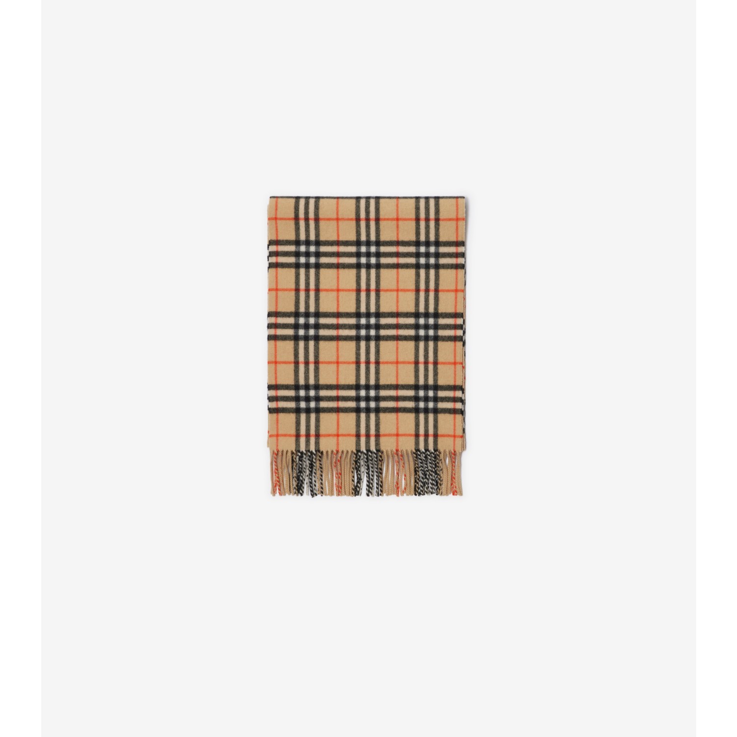 Wide Check Cashmere Scarf