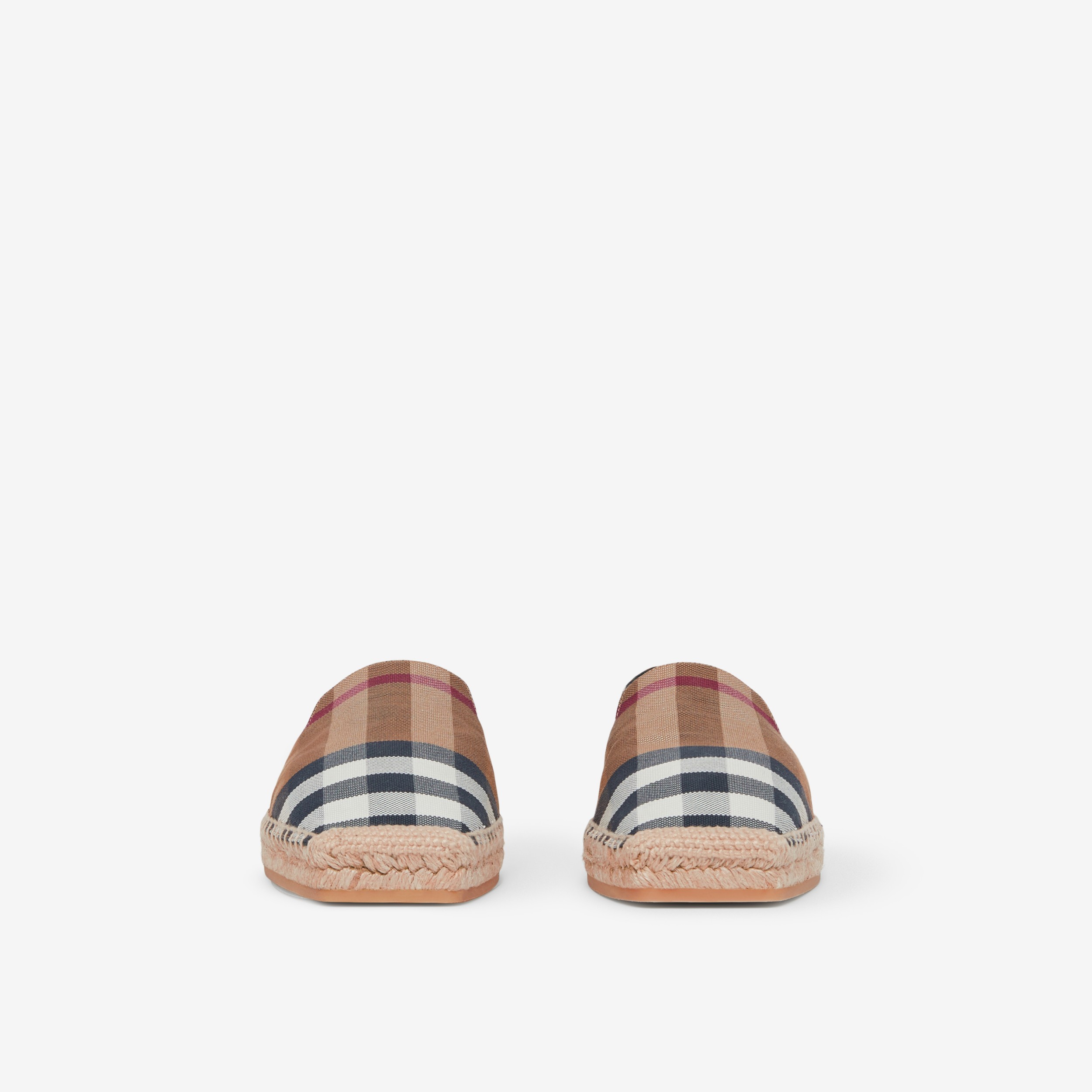 Check Cotton Espadrilles in Birch Brown - Women | Burberry® Official