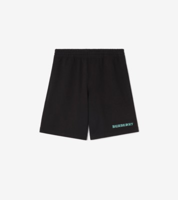 Logo Cotton Shorts in Black - Men | Burberry® Official
