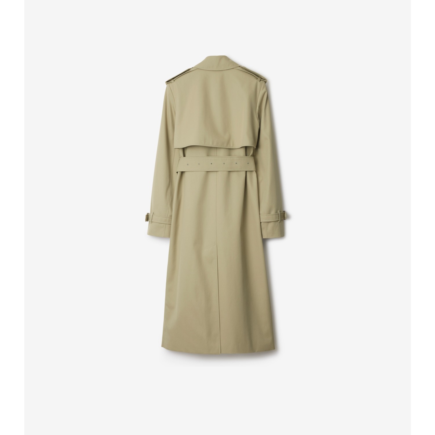 Long Cotton Blend Trench Coat