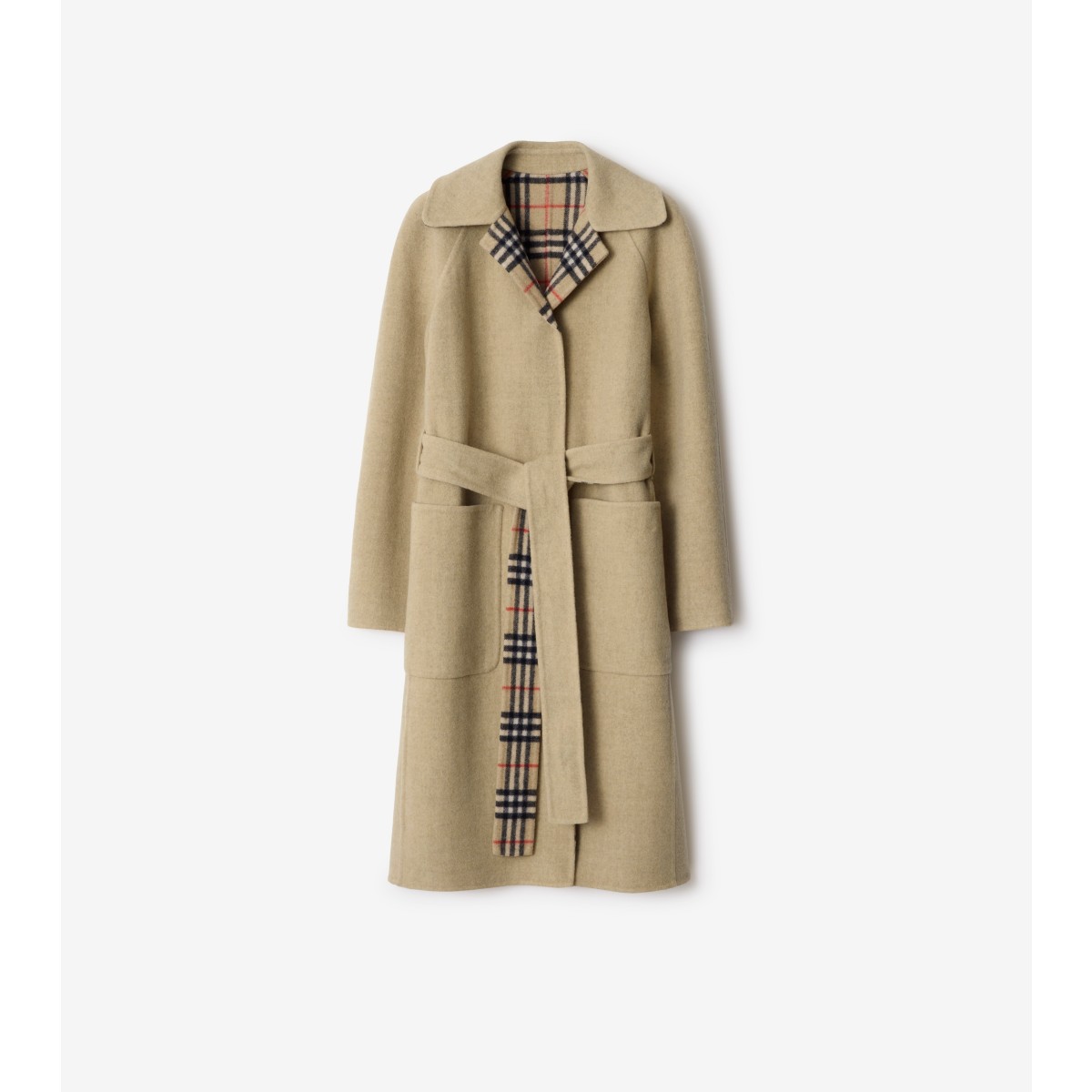  Check Reversible Wrap Coat