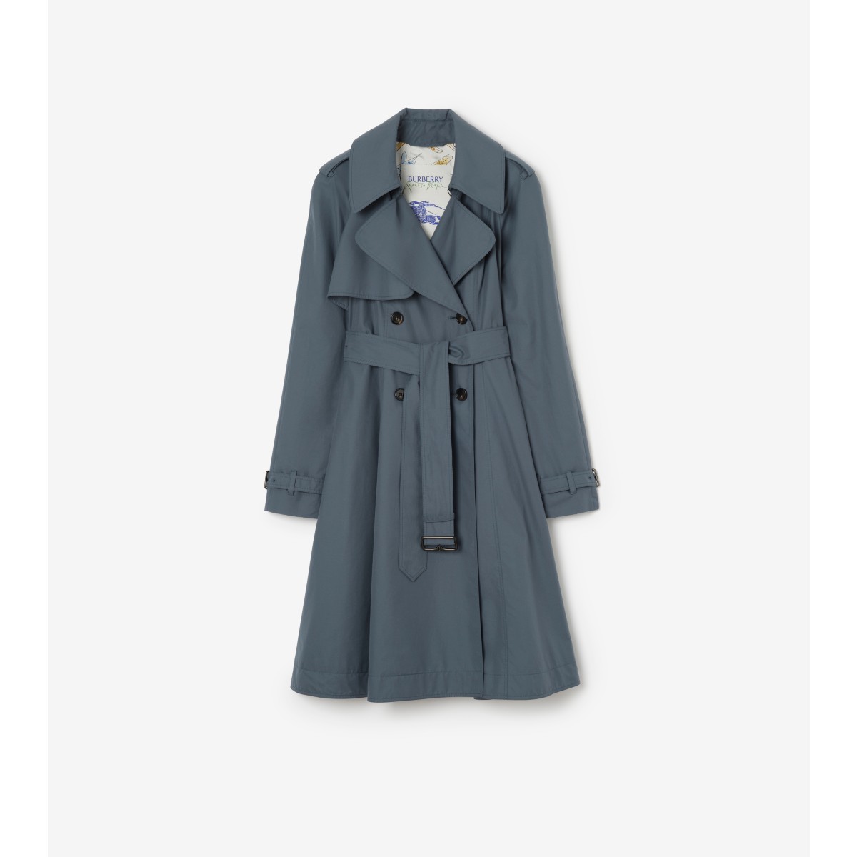  Printed Long Tropical Gabardine Pembury Trench Coat