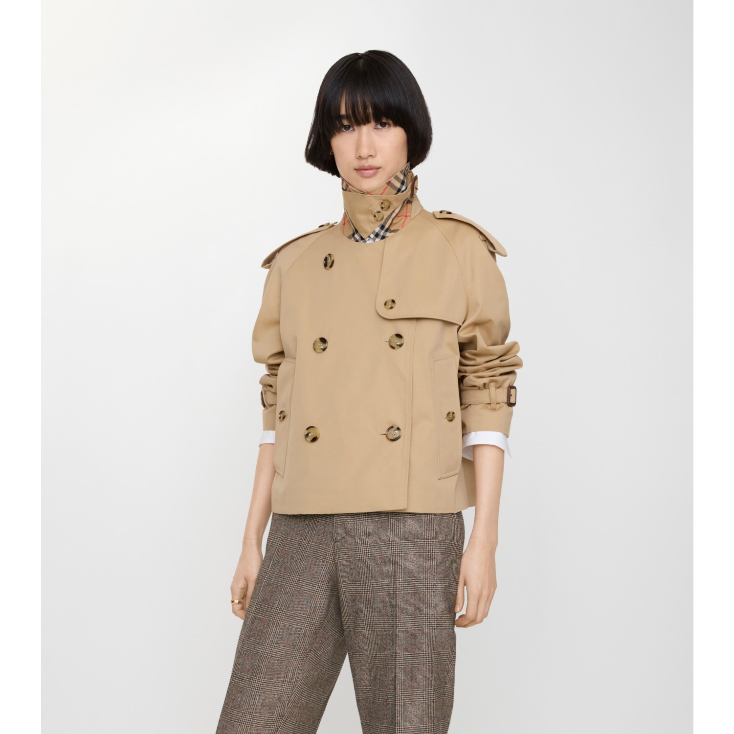 Cropped Gabardine Mayfair Trench Jacket