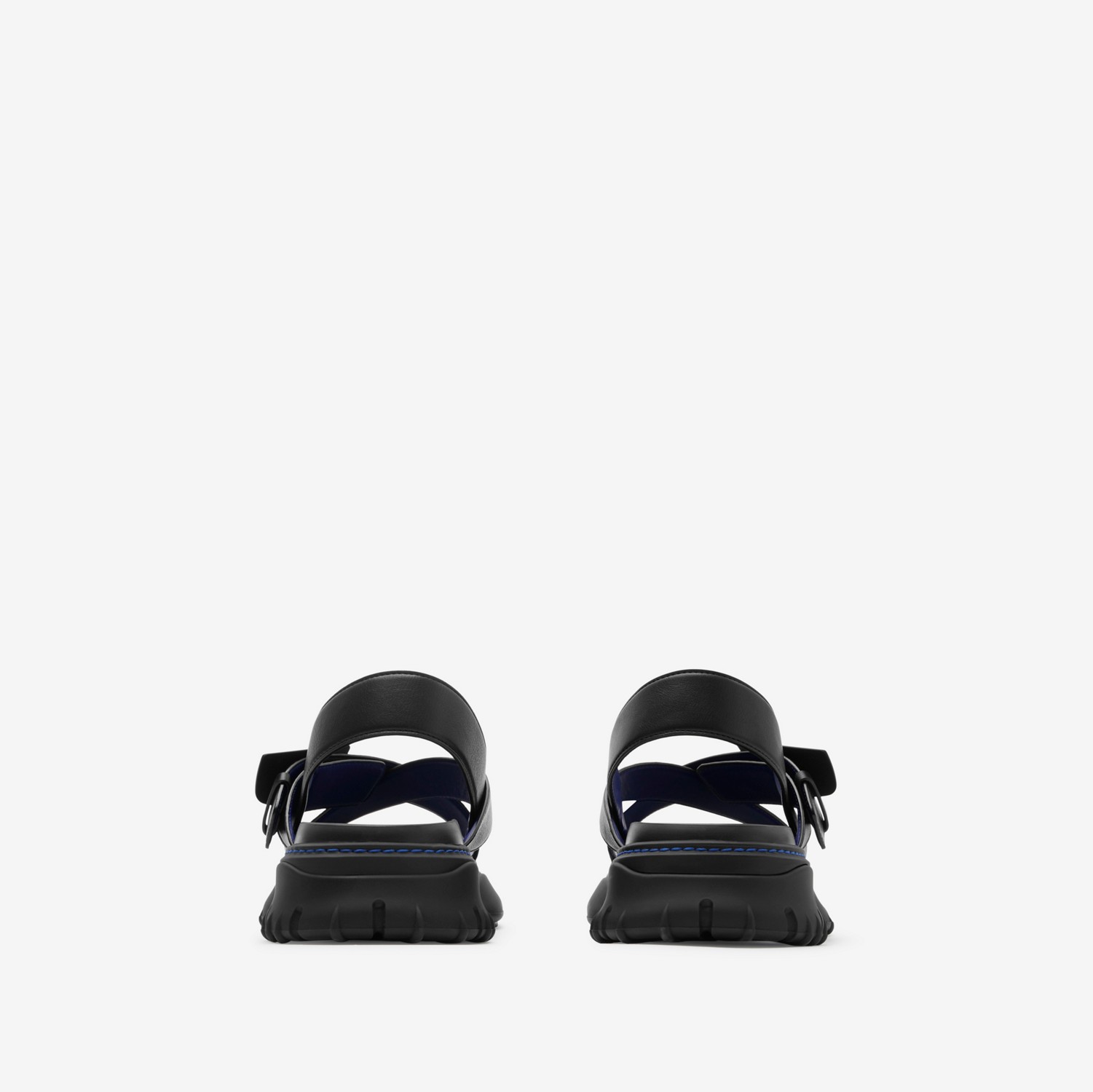 Leather Pebble Sandals in Black - Women | Burberry® Official