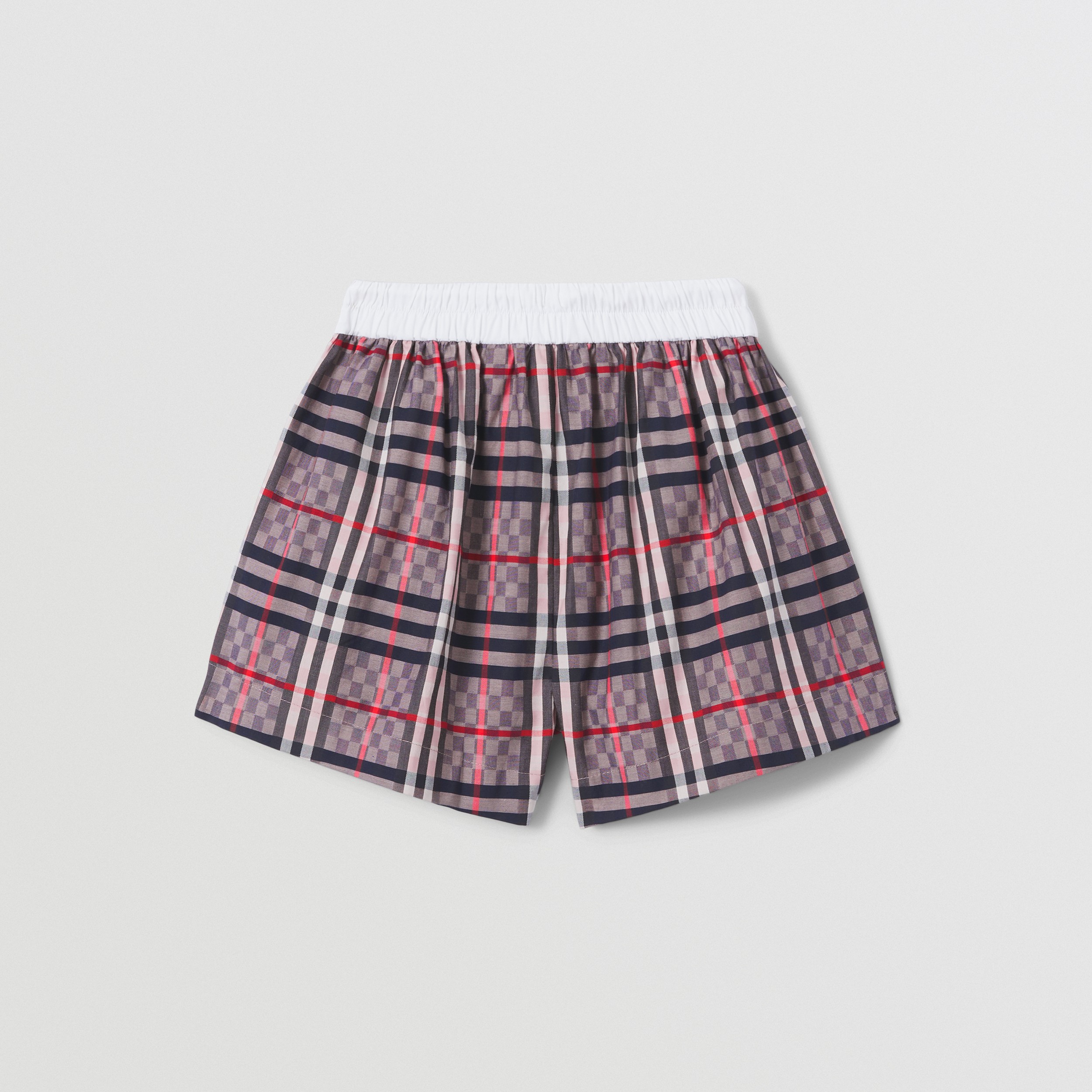 Chequerboard Stretch Cotton Jacquard Shorts in Pale Rose | Burberry® Official - 4