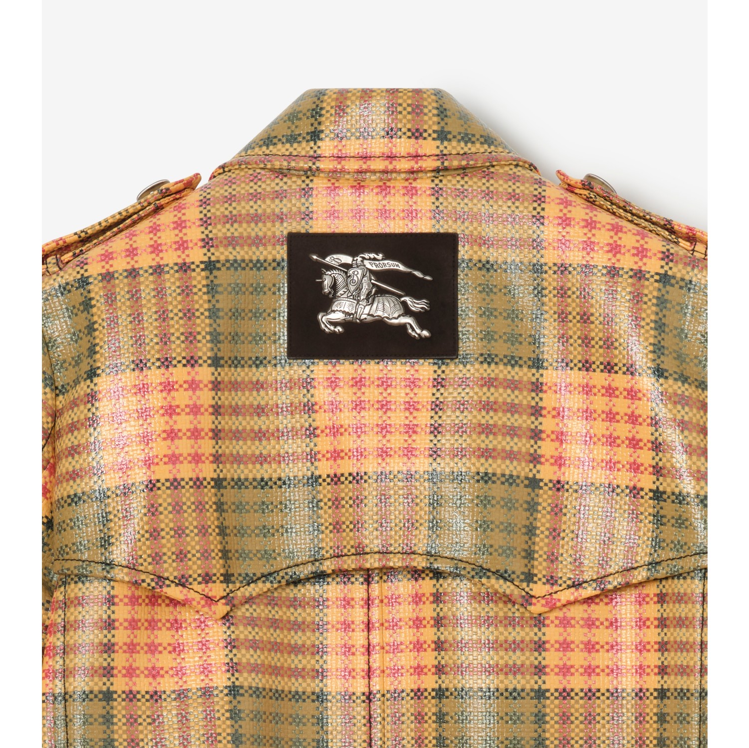 Short Check Coated Raffia-effect Summerside Trench Coat