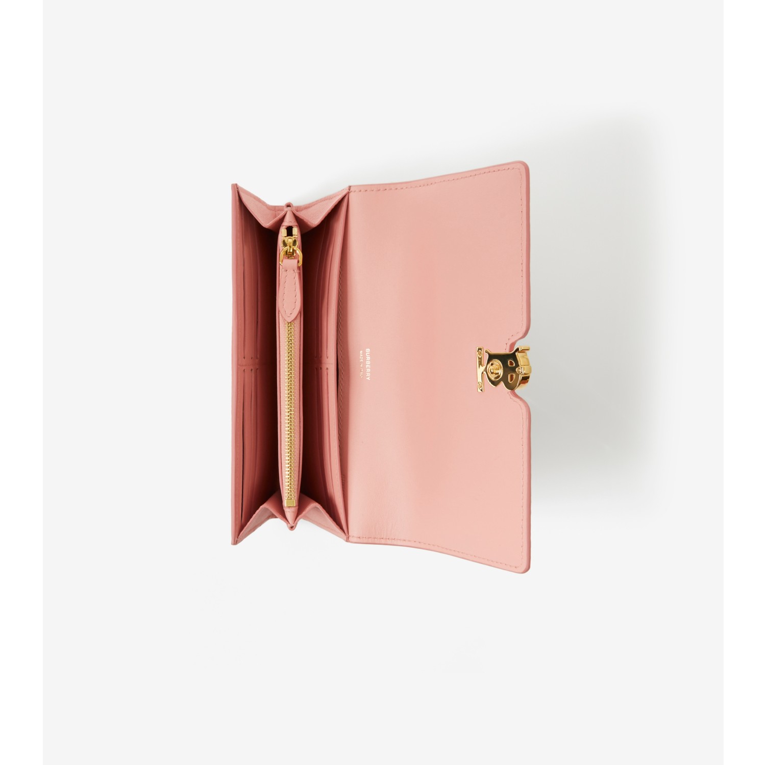 Burberry pink Leather TB Monogram Continental Wallet