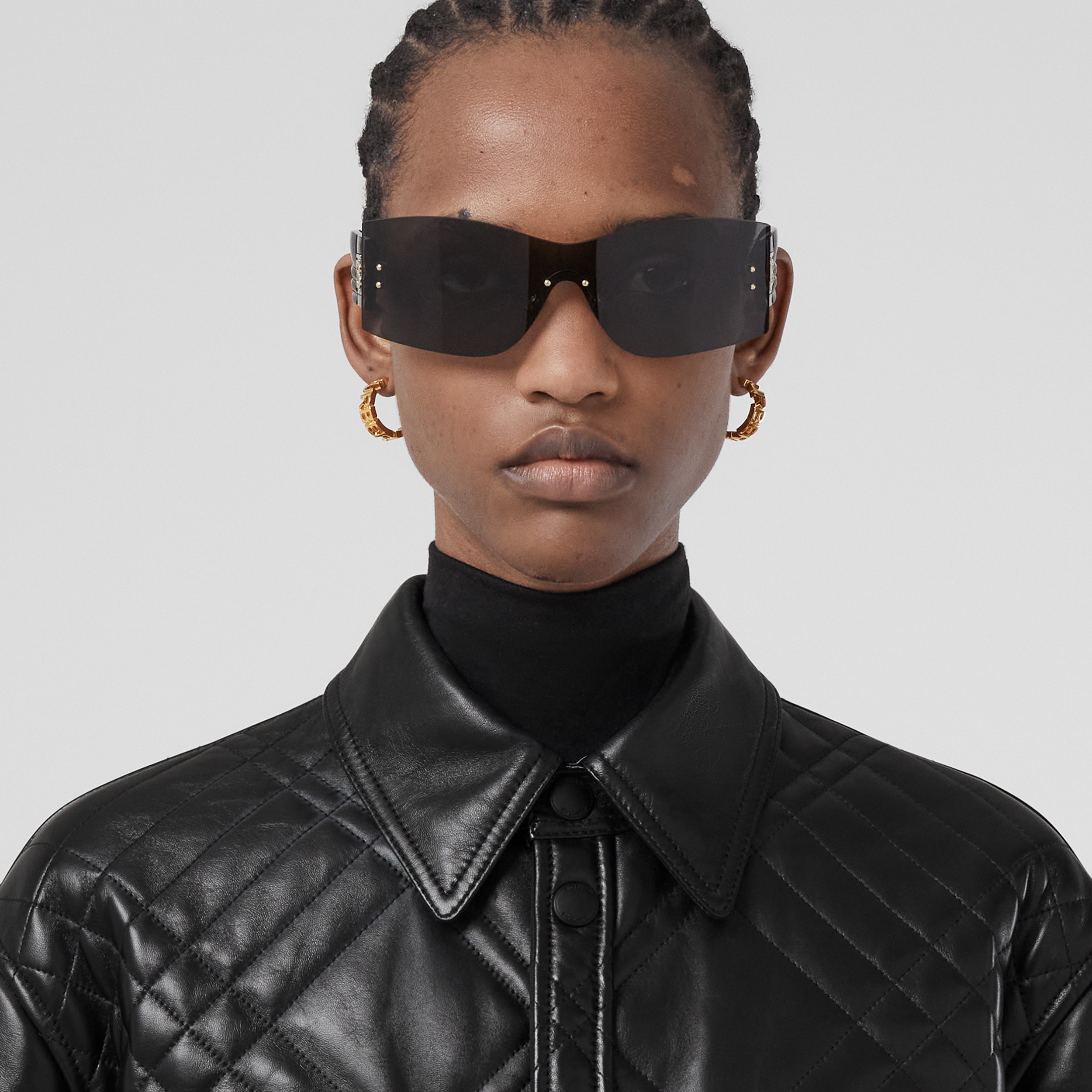 Quilted Leather Overshirt in Black - Women | Burberry® Official - 2