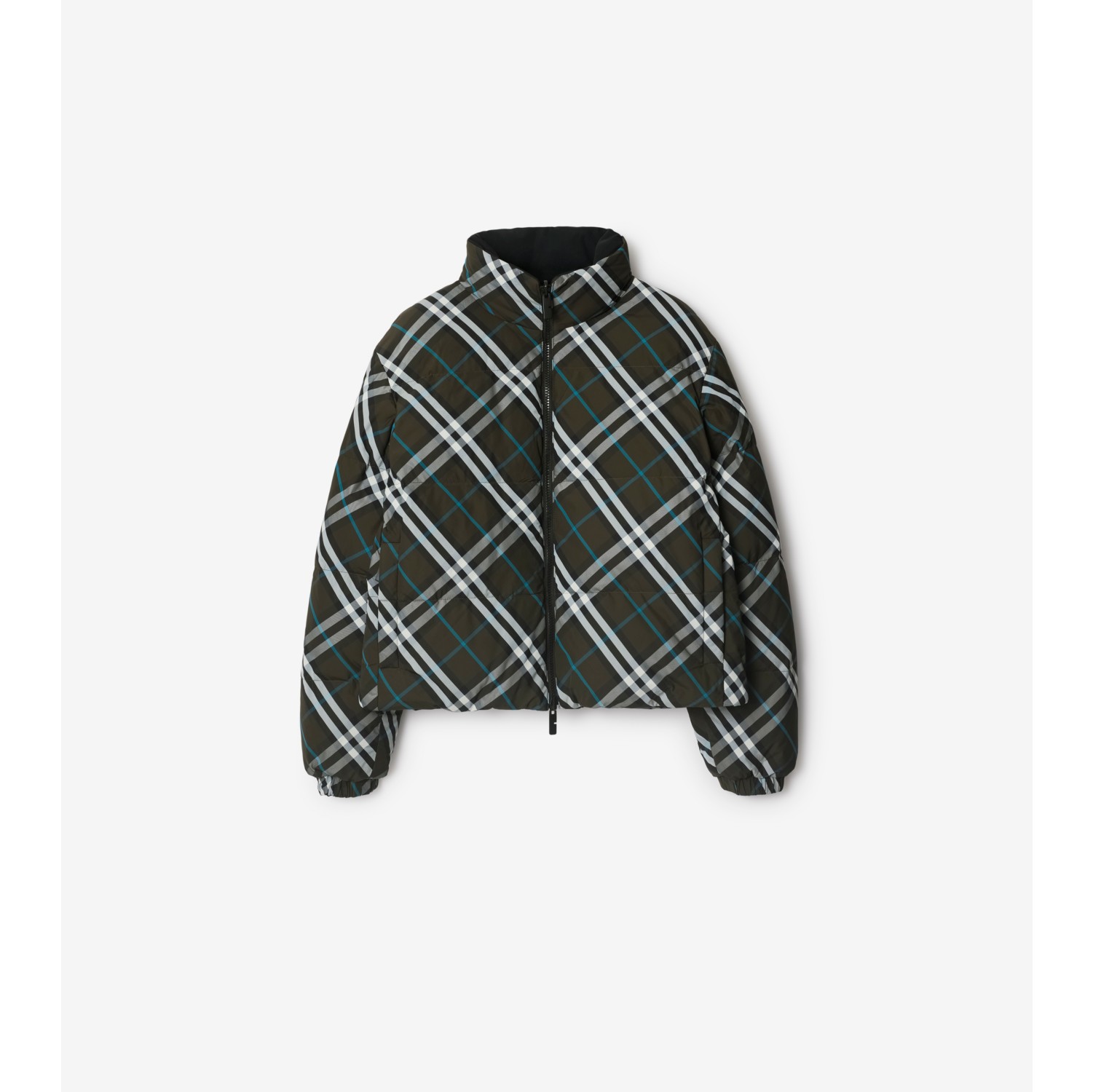 Reversible Check Nylon Puffer Jacket