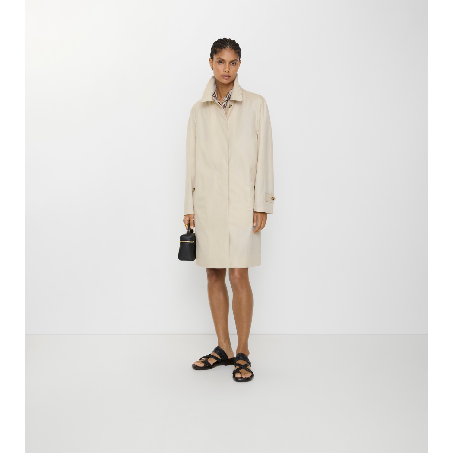 Mid-length Tropical Gabardine Camden Car Coat in Stone beige - Women | Burberry® Official