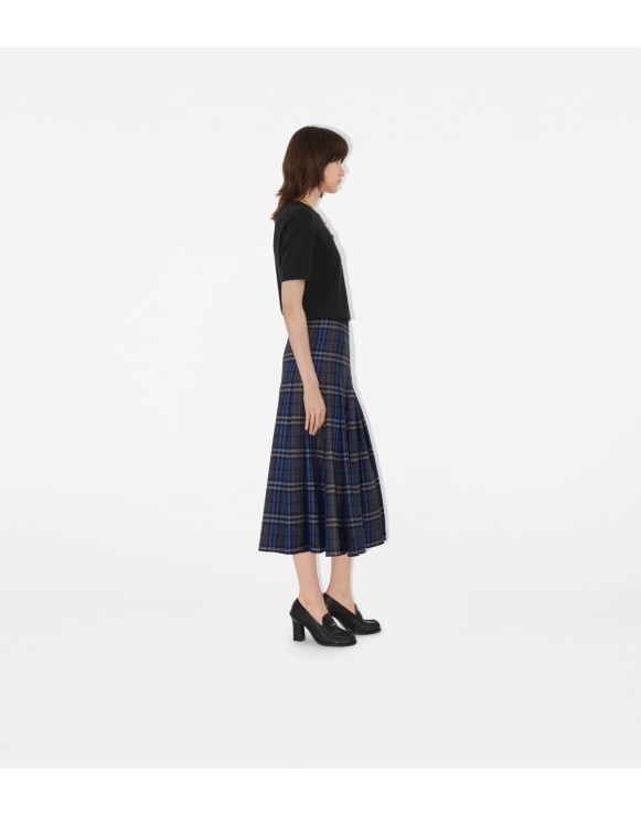 Check Wool Midi Kilt