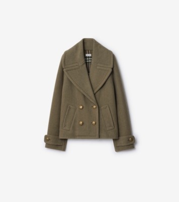 Wool Jacket in Glade green - Women | Burberry® Official