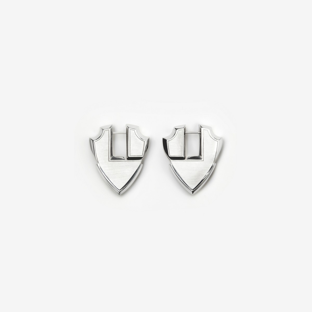 Burberry Shield Earrings In Silver