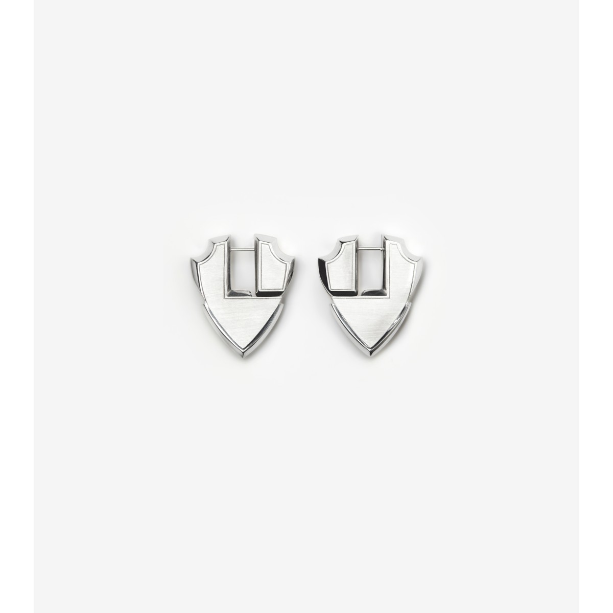 Burberry Shield Earrings In Silver