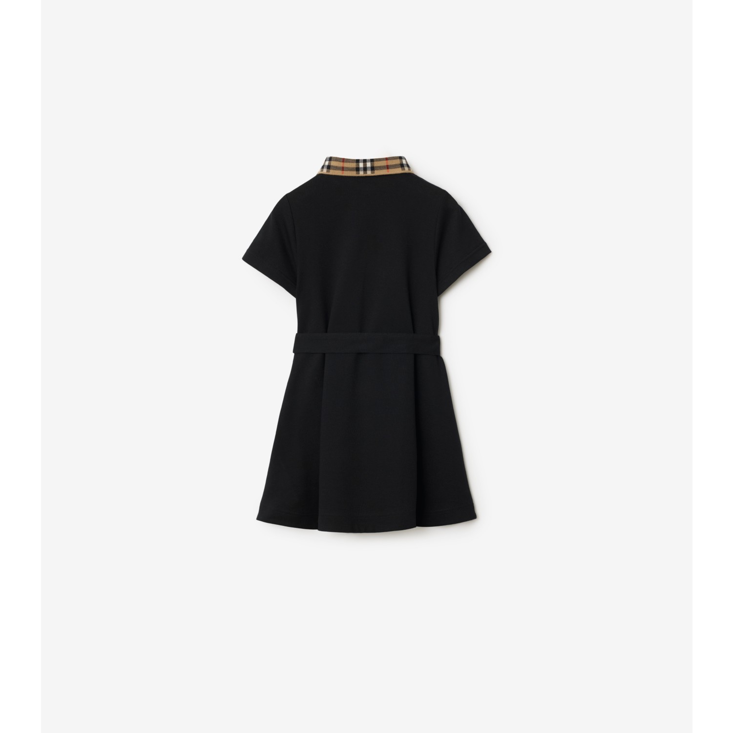 Check Collar Cotton Polo Shirt Dress