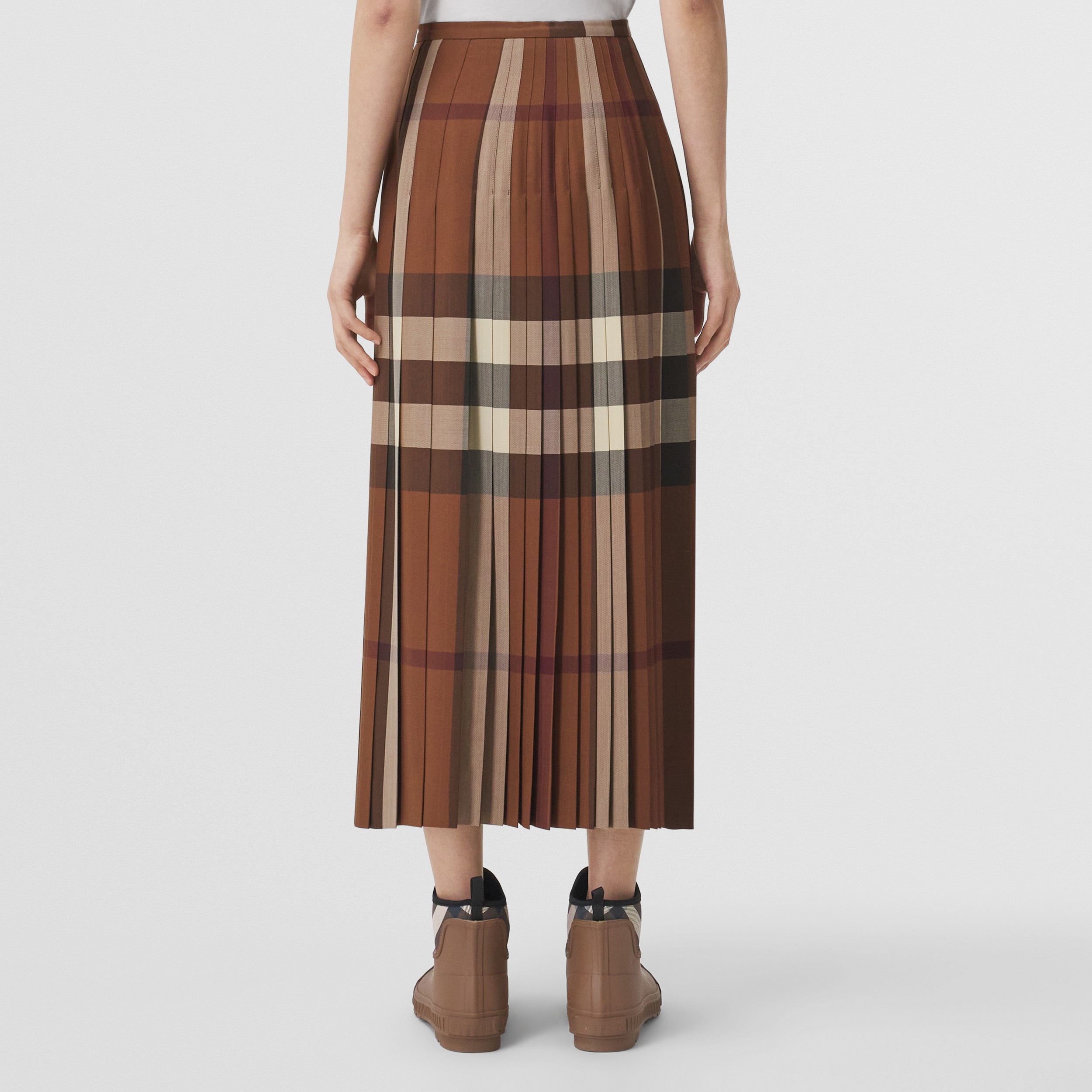 亚洲版型 D 型环设计格纹羊毛苏格兰裙 (深桦木棕) - 女士 | Burberry® 博柏利官网 - 3