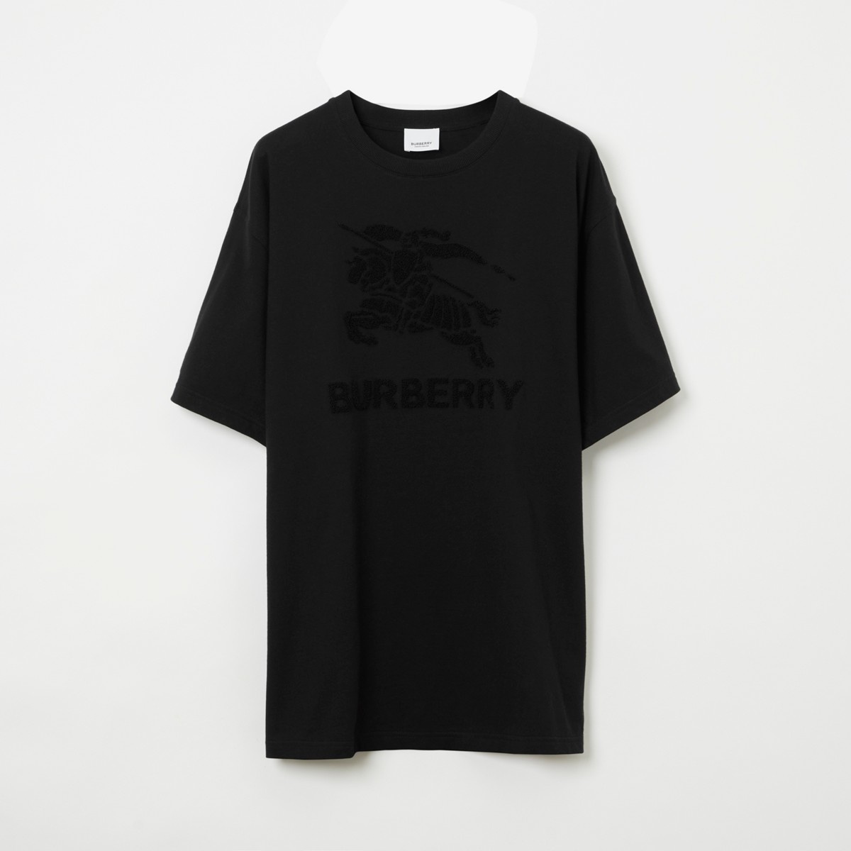 Burberry Embroidered Ekd Cotton T-shirt In Black