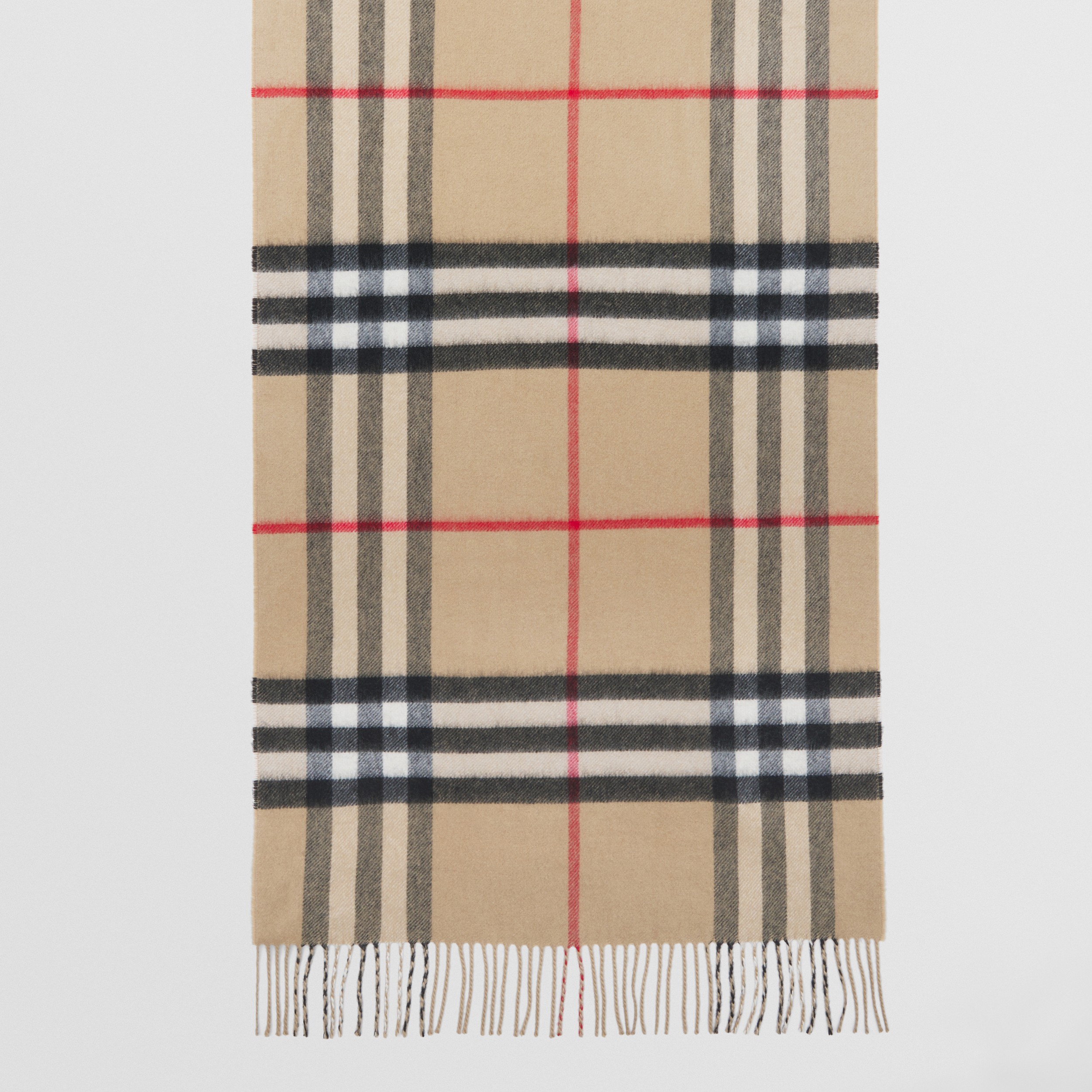 Sciarpa reversibile in cashmere con motivo tartan (Beige Archivio) | Sito ufficiale Burberry® - 4