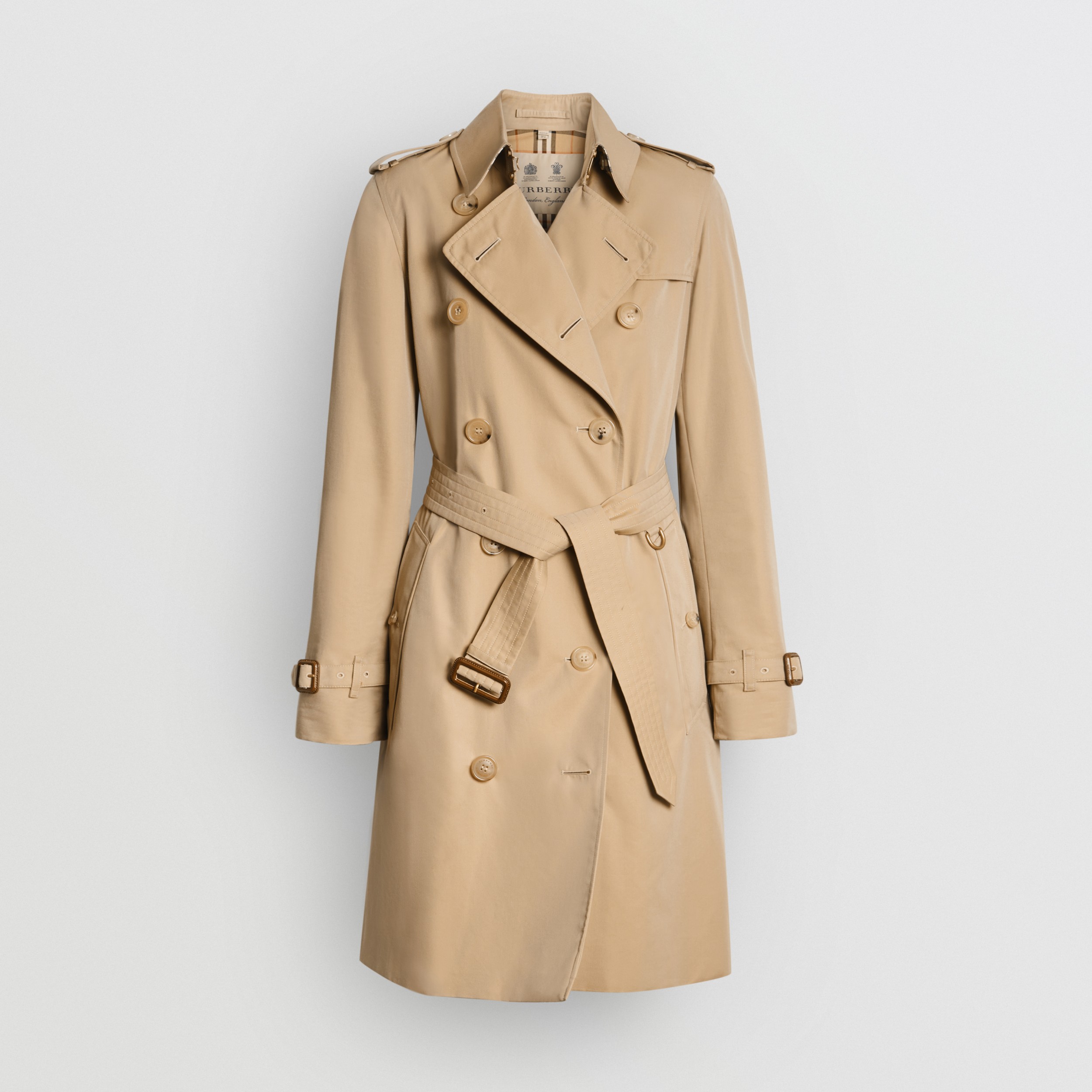 The Mid Length Kensington Heritage Trench Coat In Honey Women Burberry® Official