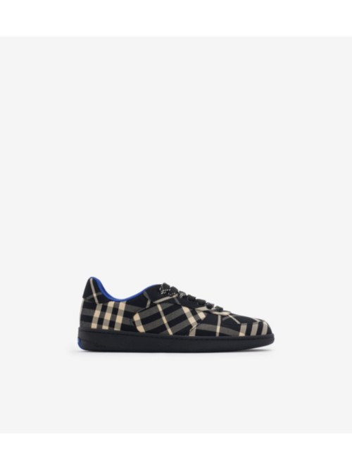 Shop Burberry Check Terrace Sneakers In Black