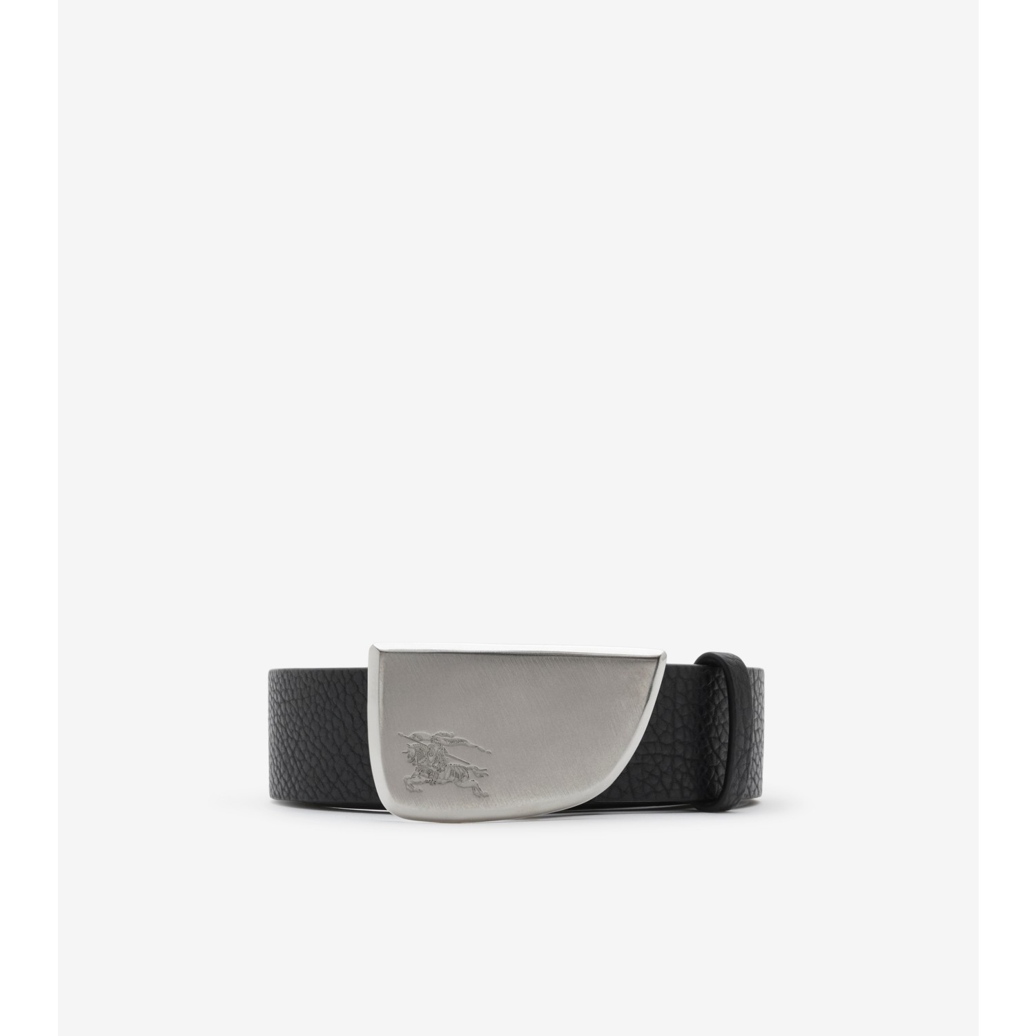 Leather Shield Belt in Black