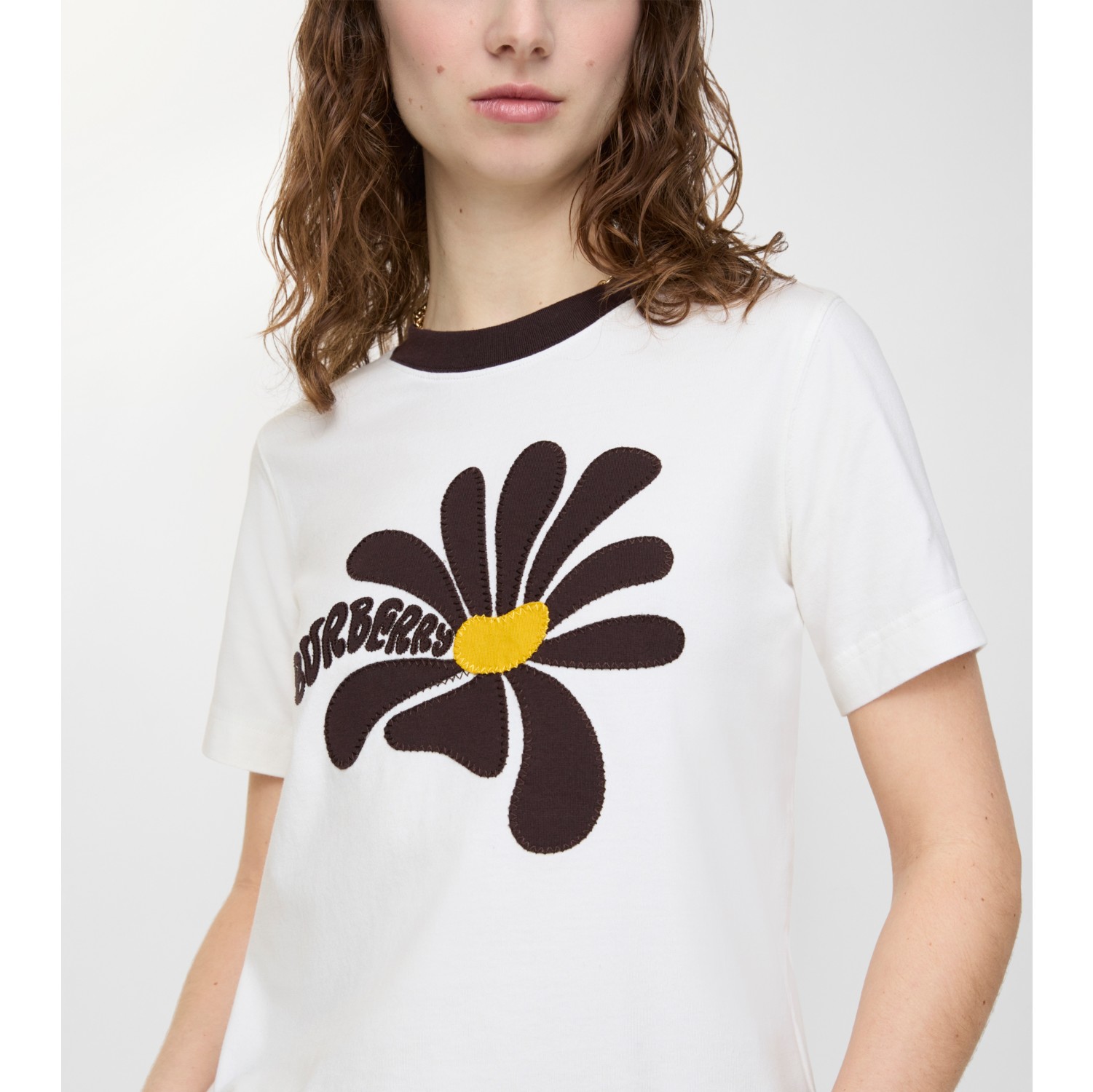 Daisy Cotton T-shirt in Chalk white - Women | Burberry® Official