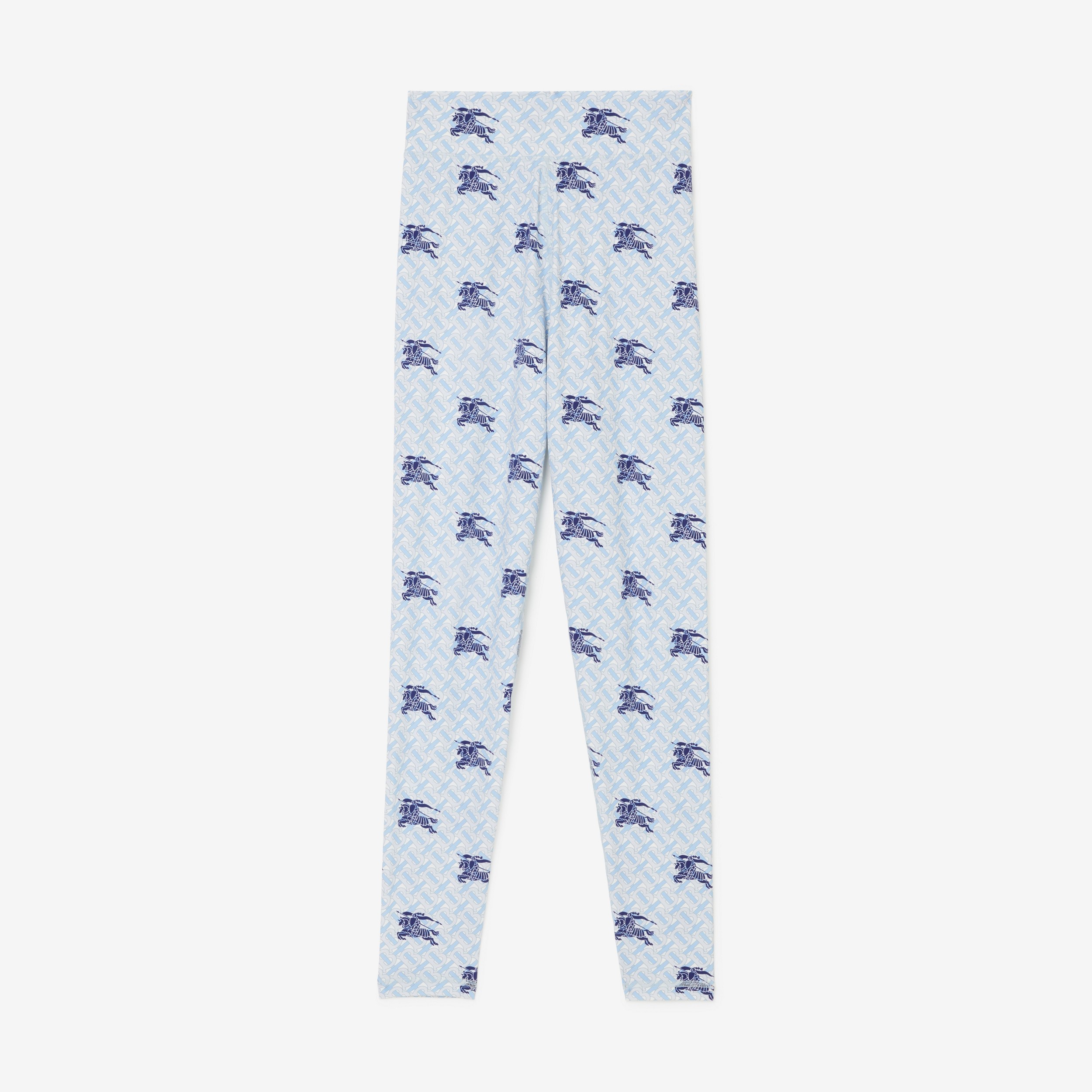 Leggings de malha stretch com monograma e estampa EKD (Azul-marinho) - Mulheres | Burberry® oficial - 1