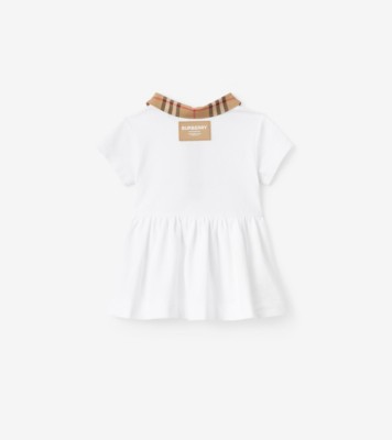 Burberry Kids Vintage-check trim dress set (set of two) - White