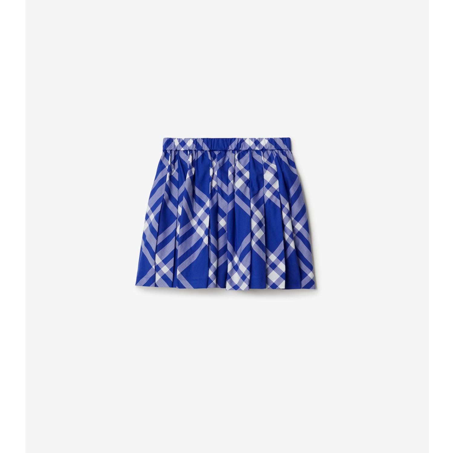 Pleated Check Cotton Skirt