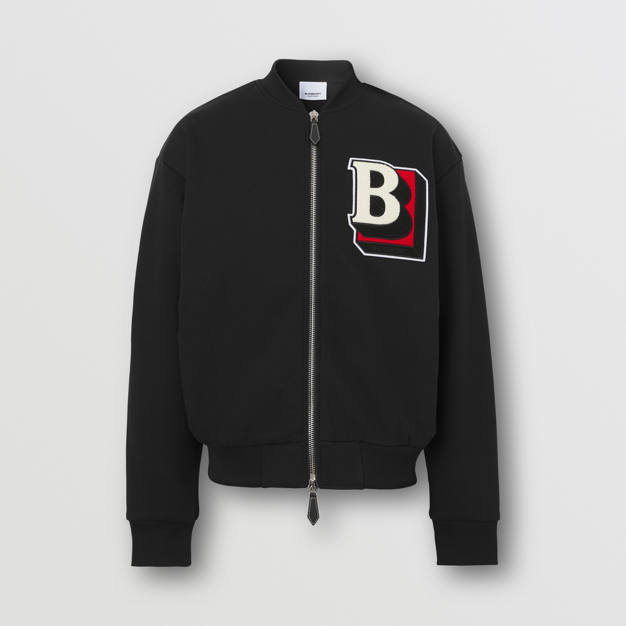 Letter Graphic Cotton Blend Bomber Jacket in Black - Men | Burberry® Official - 4