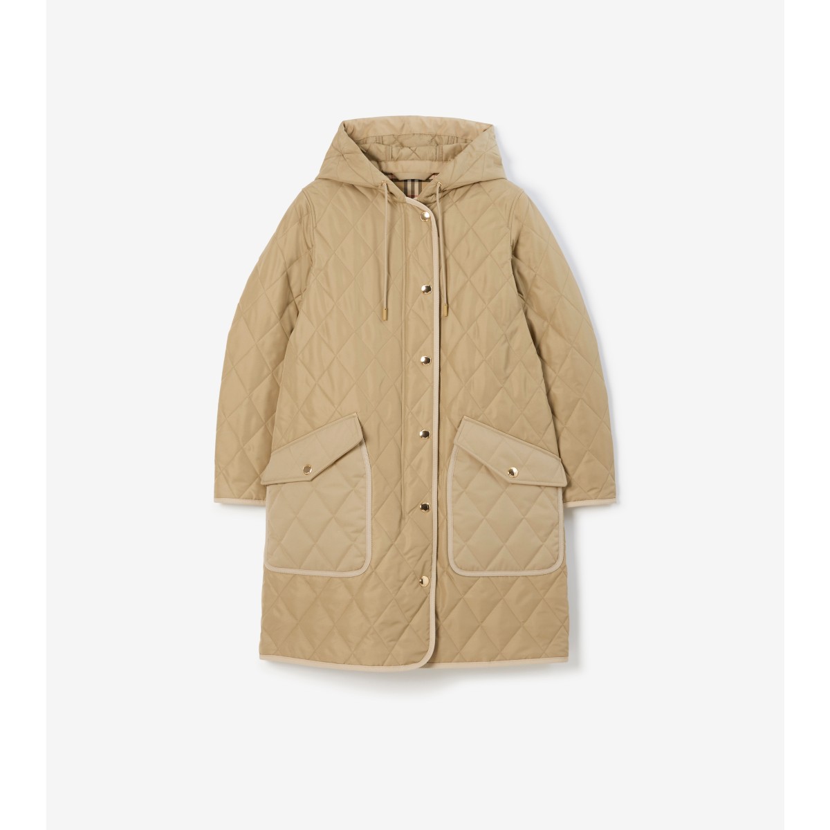  Check Quilted Thermoregulated Coat