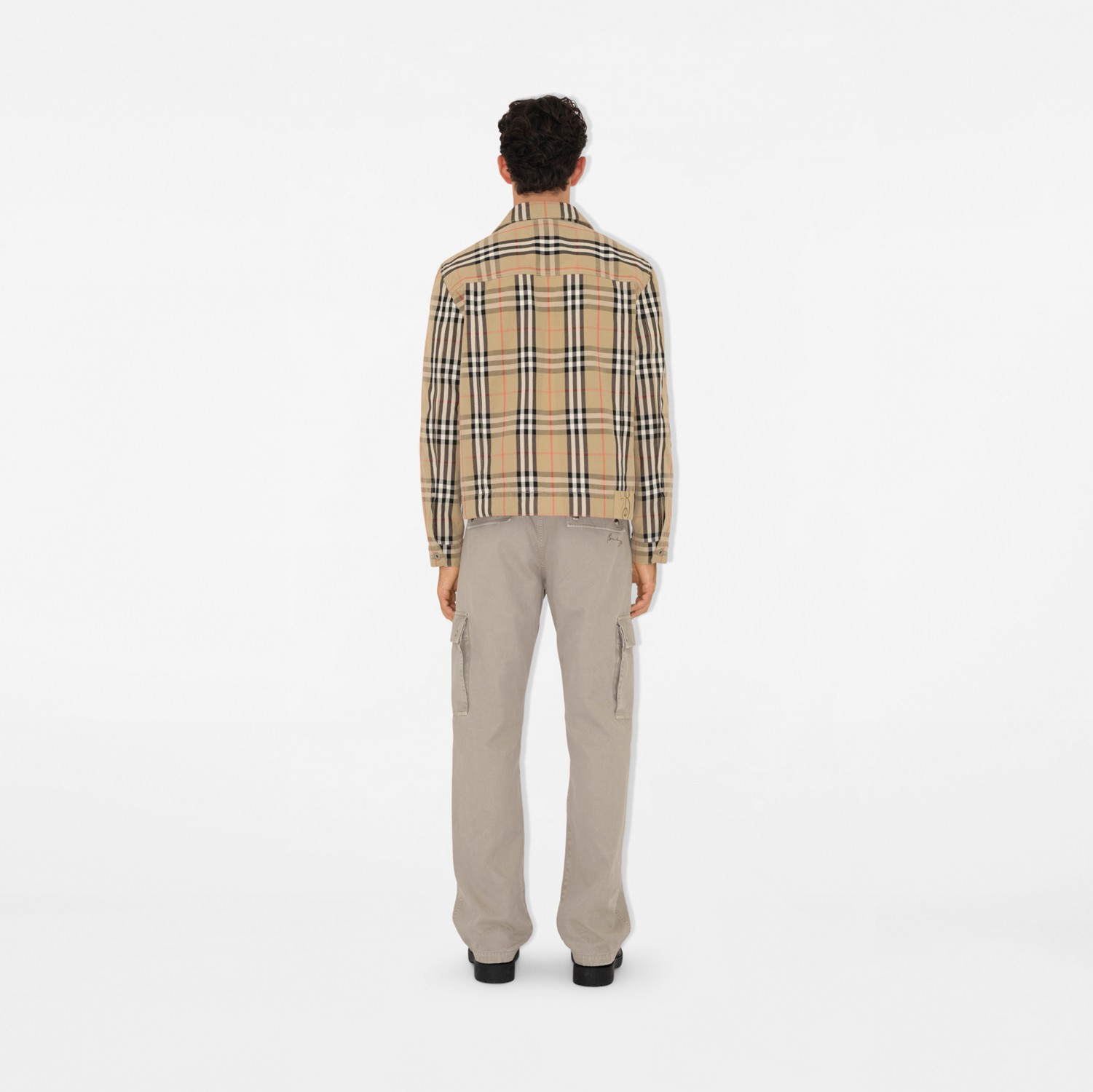 チェック コットンジャケット (サンド) - メンズ | Burberry チェック コットンジャケット (サンド) - メンズ | Burberry