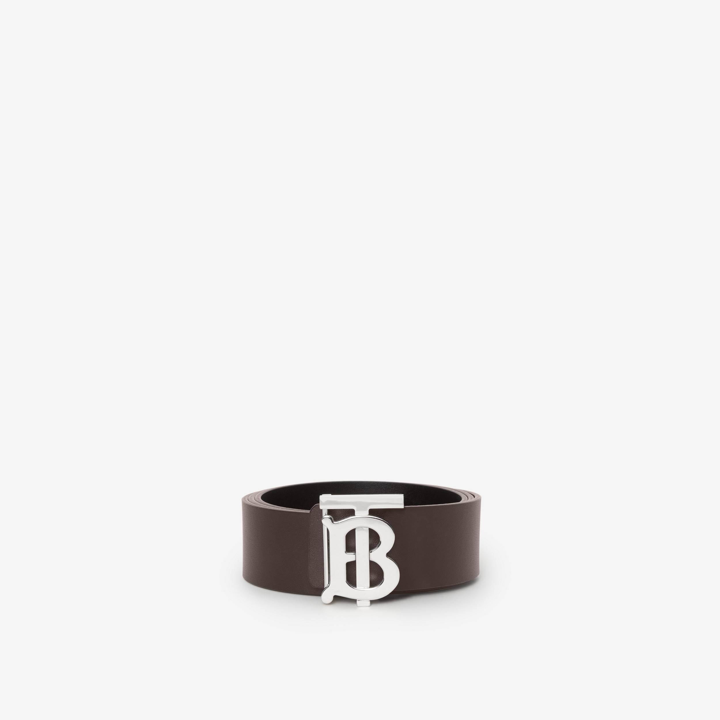 Leather Reversible Wide TB Belt in Black/malt Brown | Burberry® Official - 4