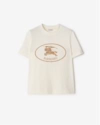 Burberry Festival 2025 Campaign featuring Knight Stamp Cotton T-shirt in colour Chalk